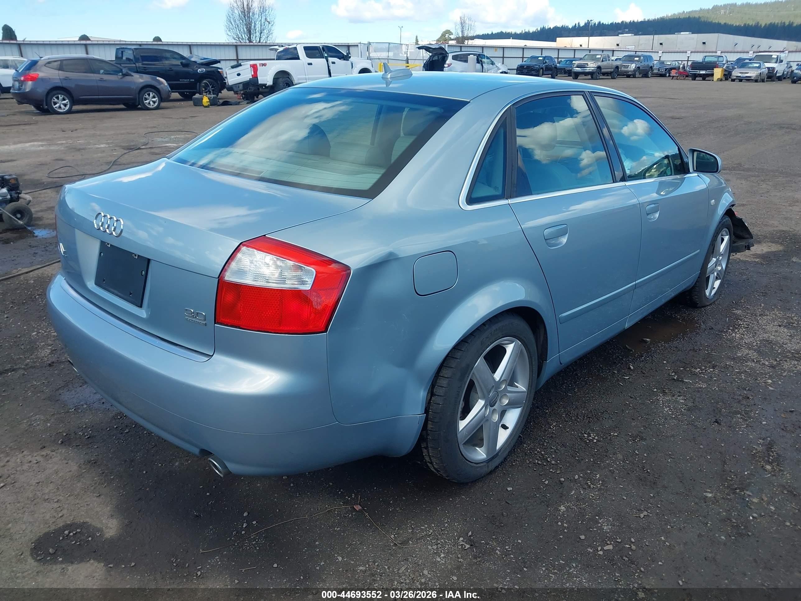 2005 Audi A4 3.0/3.0 Special Edition Light Blue vin: WAULT68E95A064379