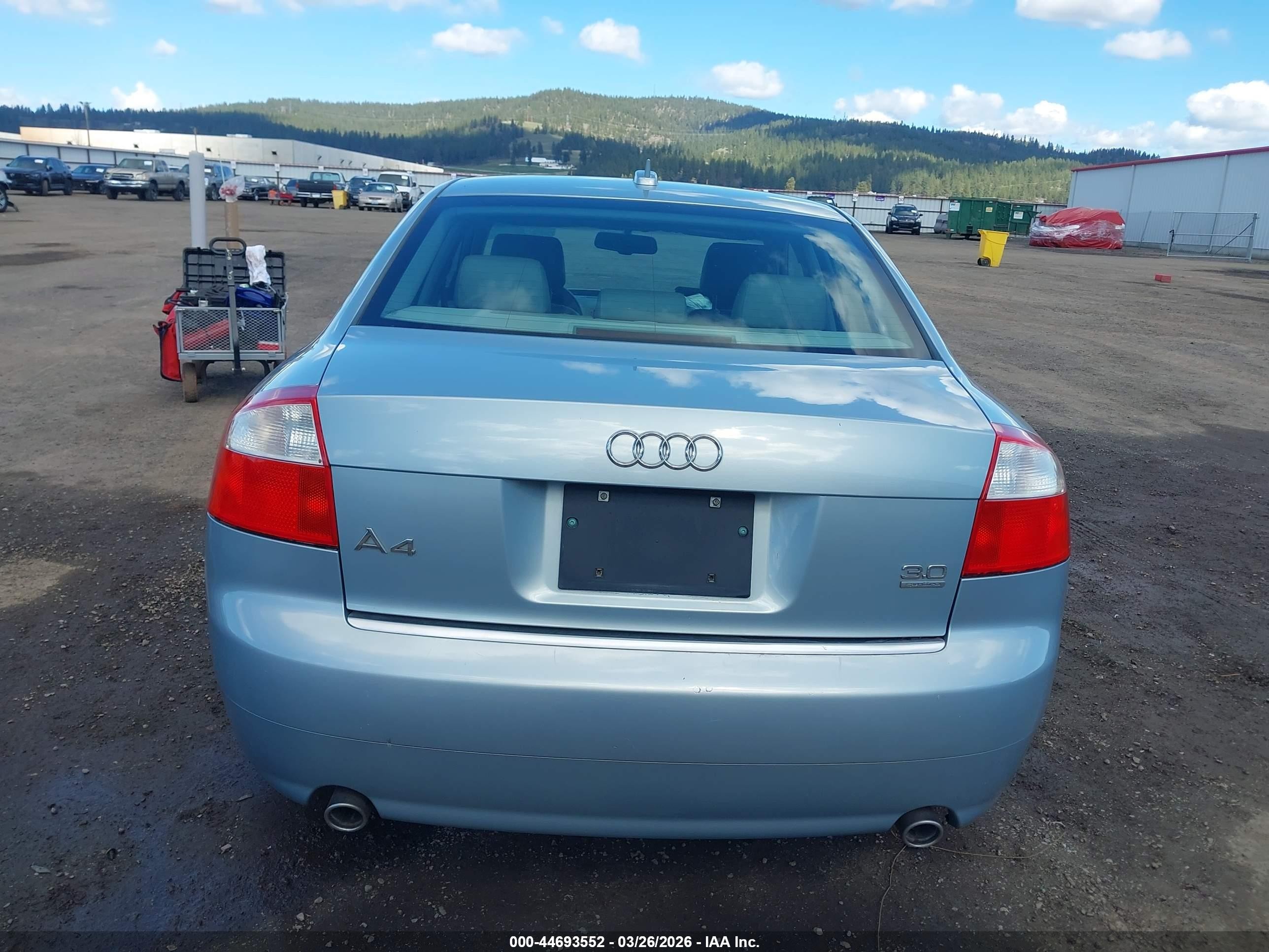 2005 Audi A4 3.0/3.0 Special Edition Light Blue vin: WAULT68E95A064379