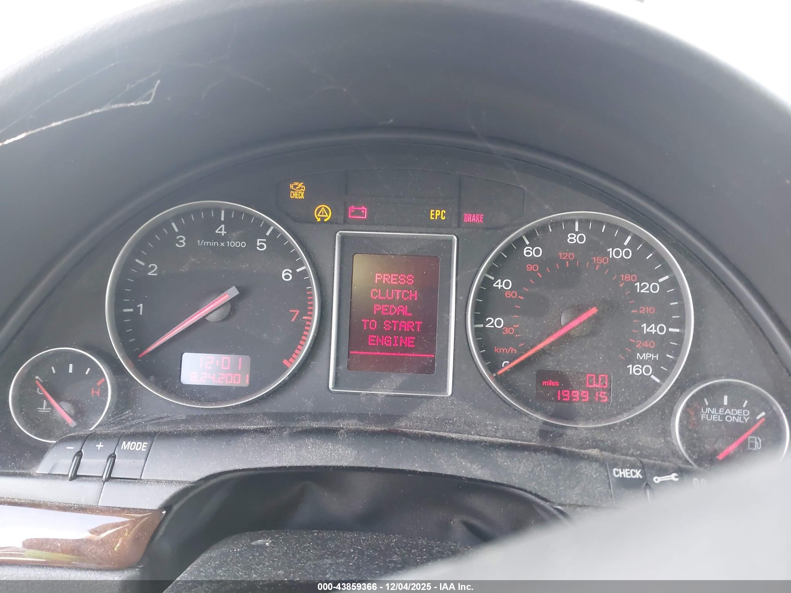 2002 Audi A4 3.0 Silver vin: WAULT68EX2A135617
