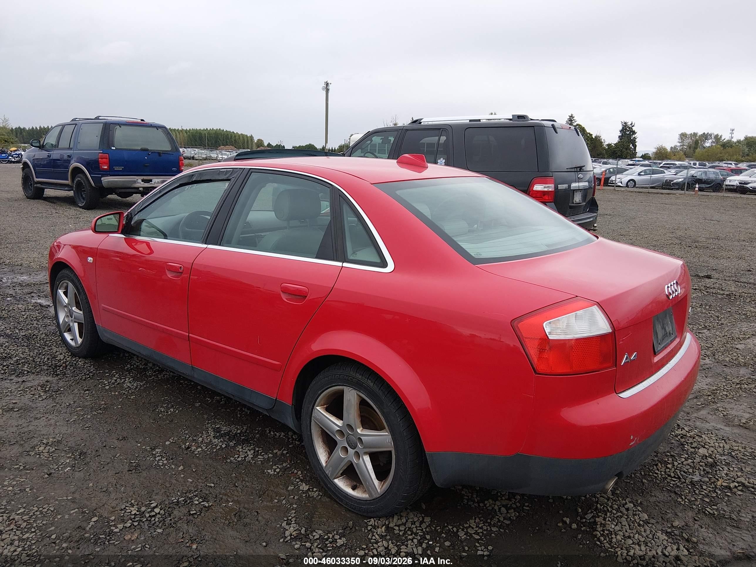 2004 Audi A4 3.0 Красный vin: WAULT68EX4A038033
