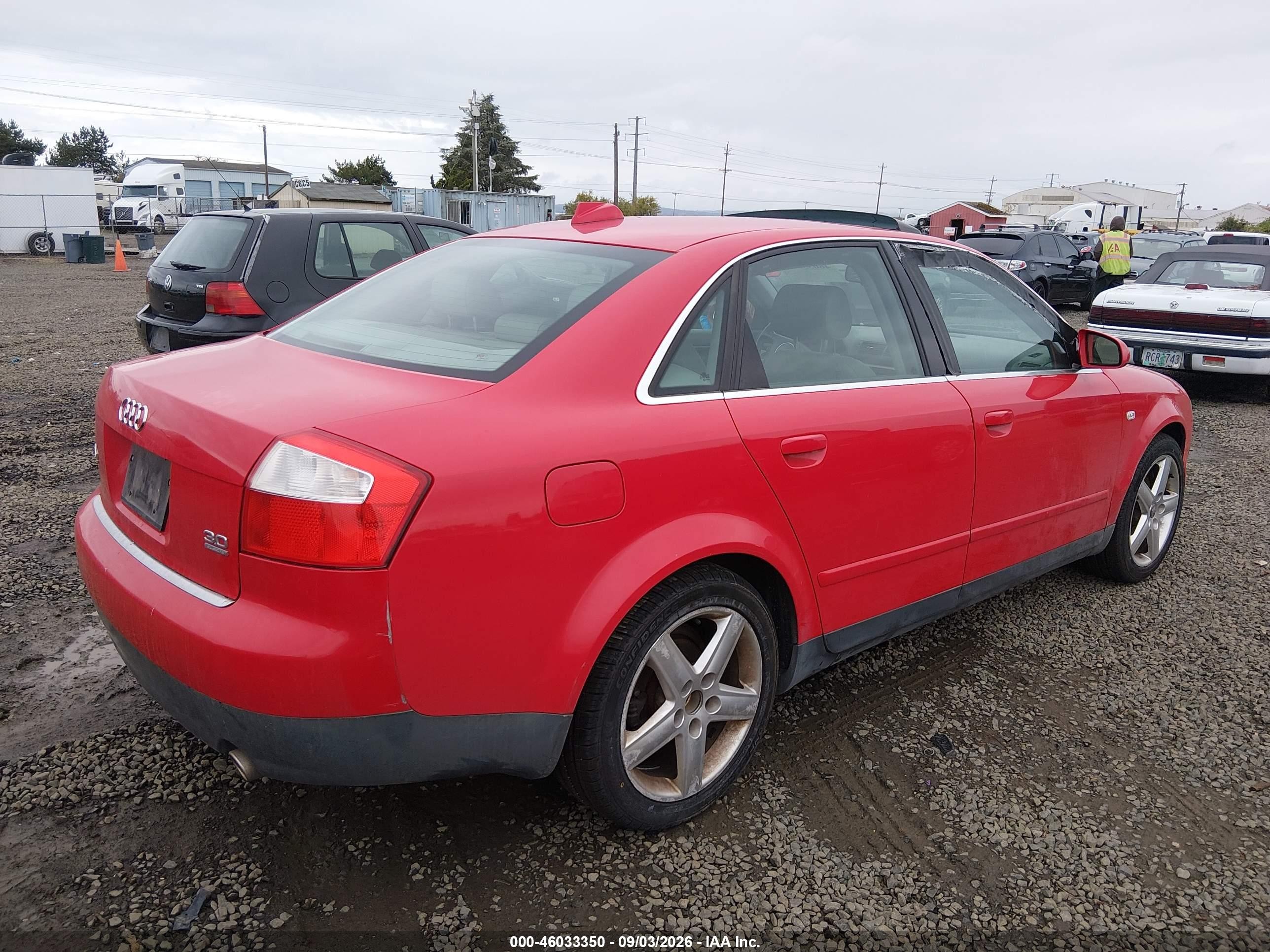 2004 Audi A4 3.0 Красный vin: WAULT68EX4A038033