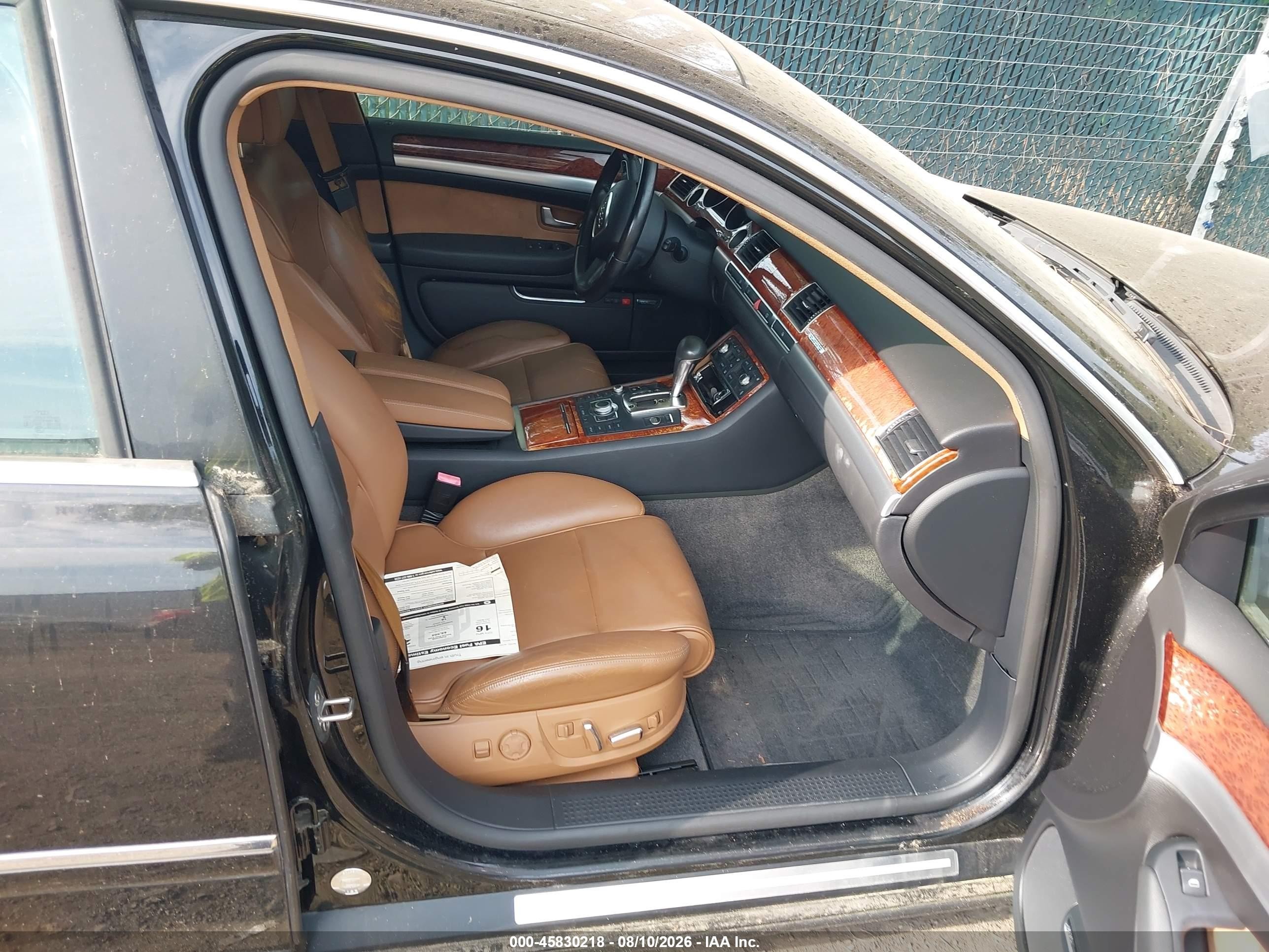 2008 Audi A8 4.2 Black vin: WAULV94E28N011862