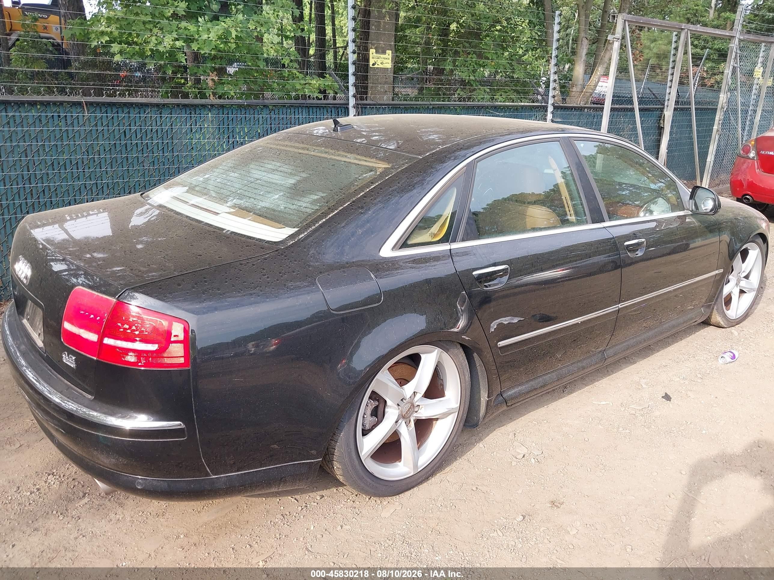 2008 Audi A8 4.2 Black vin: WAULV94E28N011862