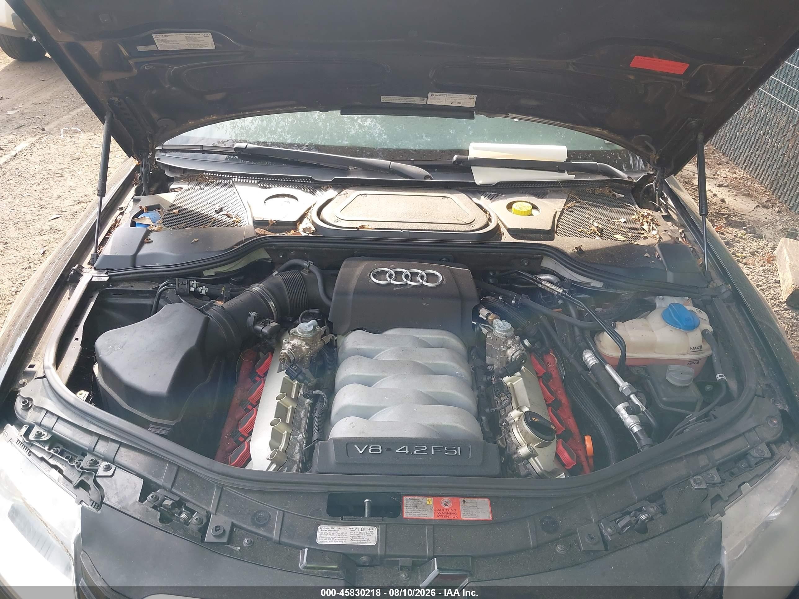 2008 Audi A8 4.2 Black vin: WAULV94E28N011862