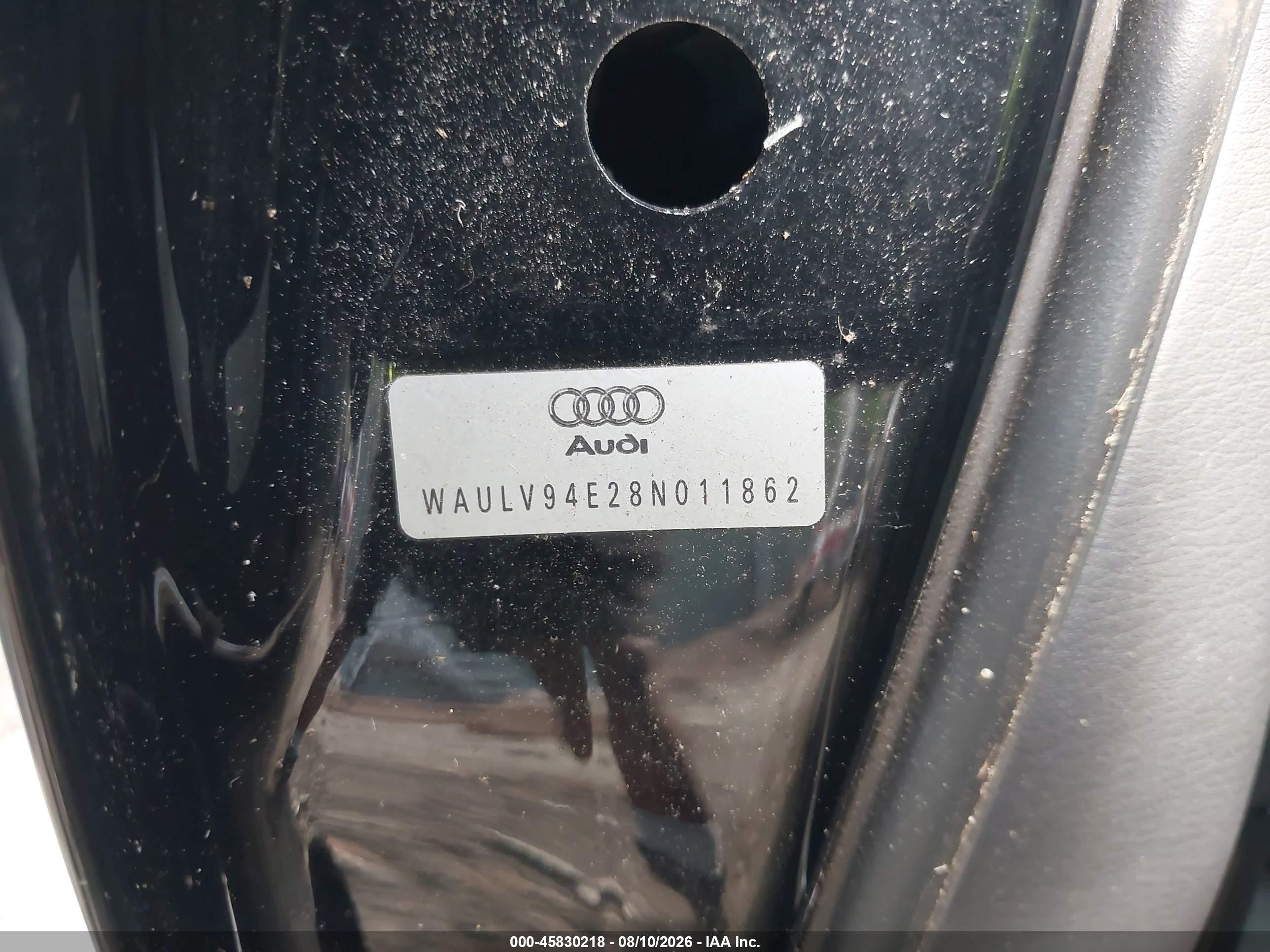 2008 Audi A8 4.2 Black vin: WAULV94E28N011862