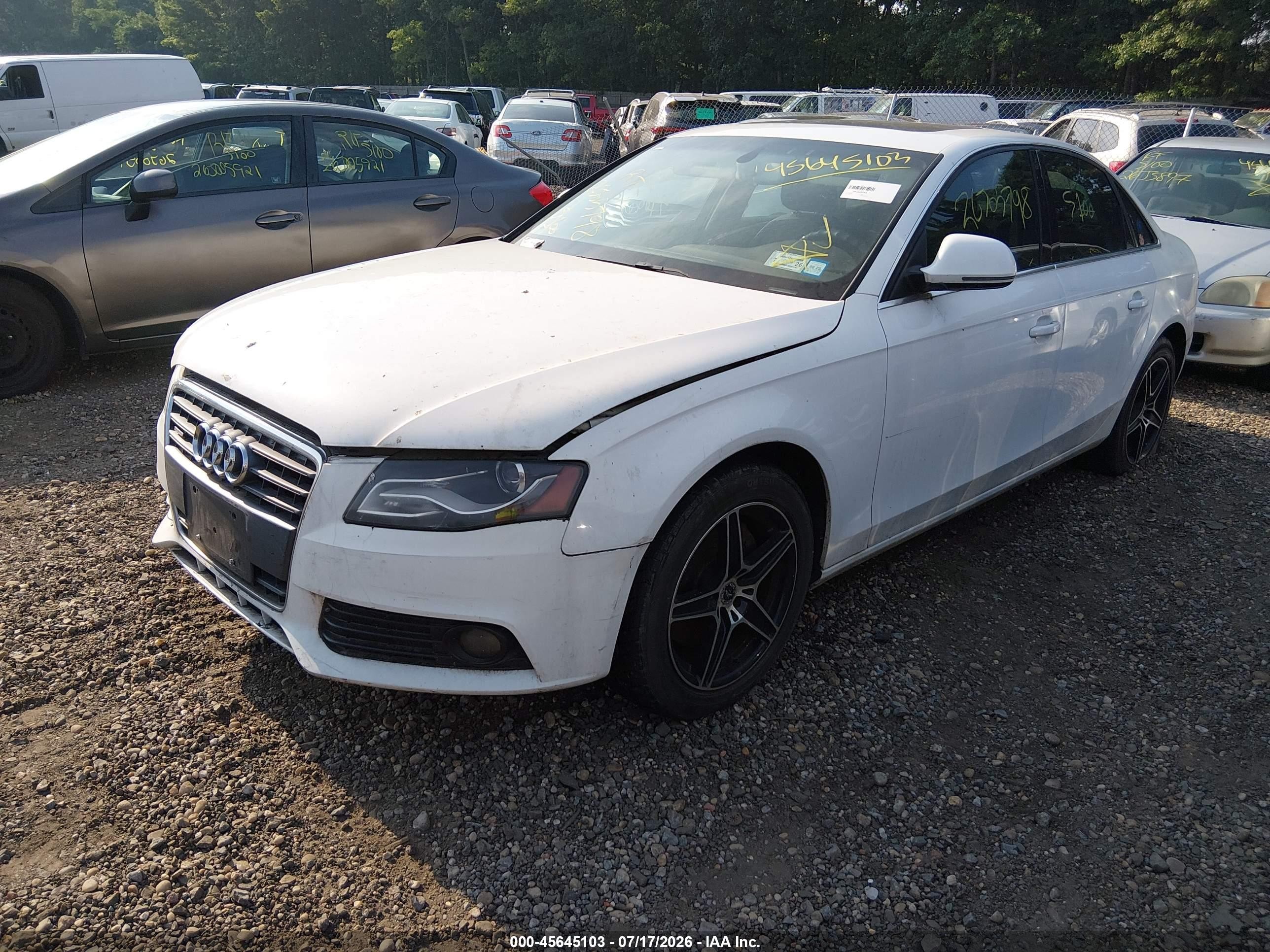 2009 Audi A4 2.0t Premium White vin: WAUMF78K99N035602