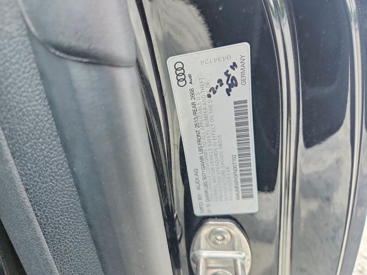 2015 Audi A5 Premium Plus Black vin: WAUMFAFH3FN007102