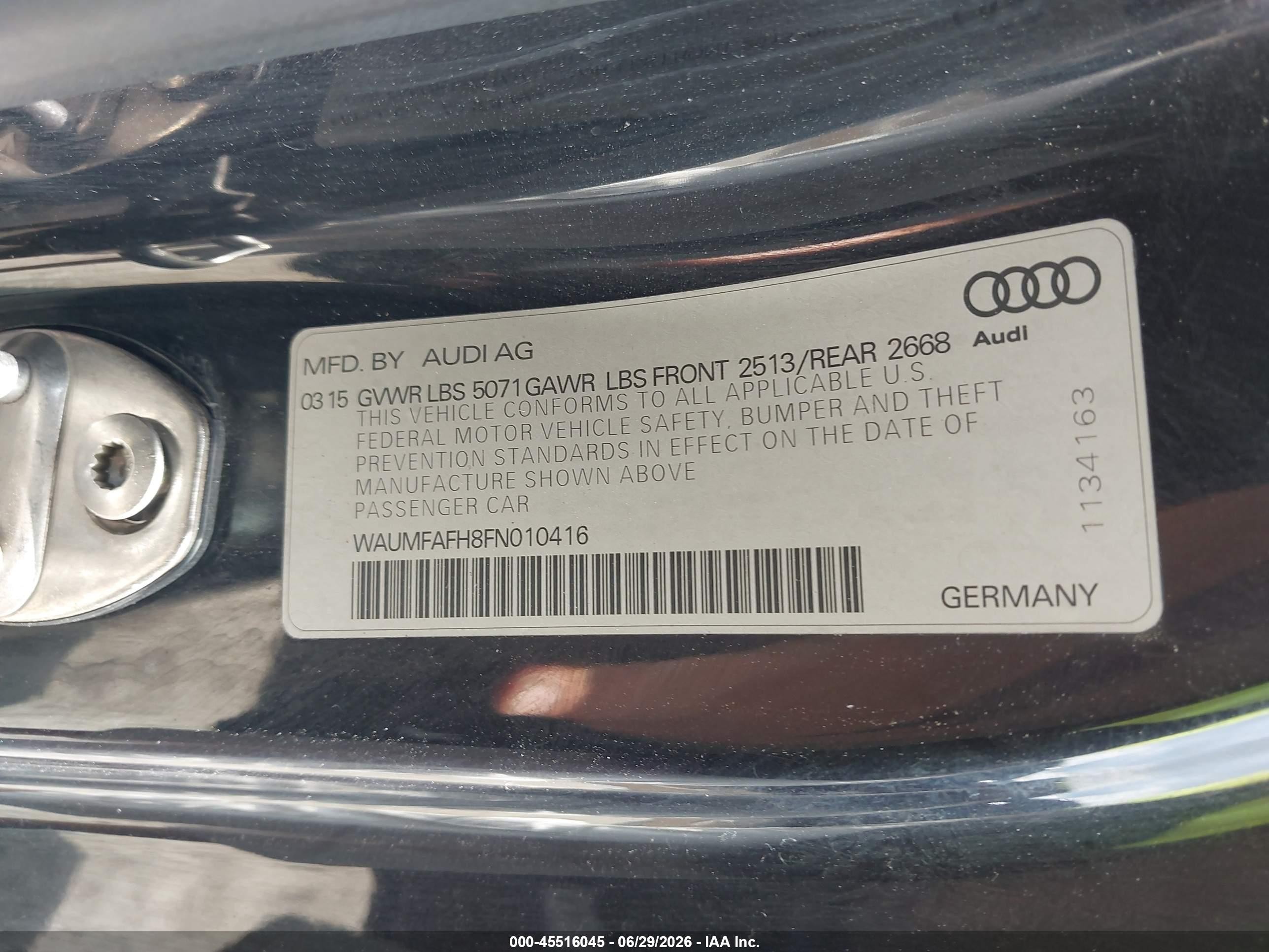 2015 Audi A5 2.0t Premium Blue vin: WAUMFAFH8FN010416