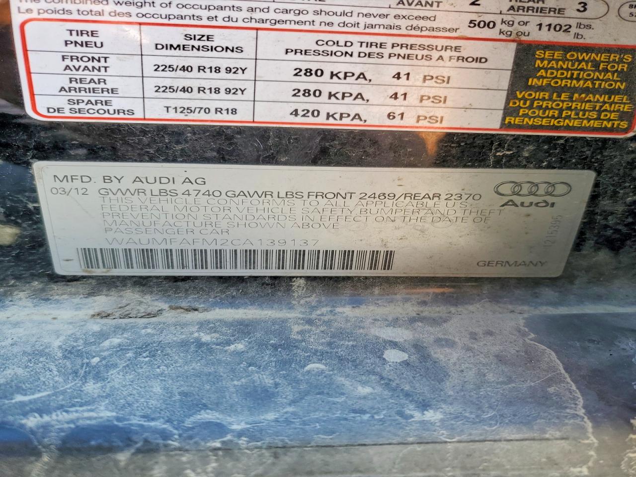 2012 Audi A3 Premium Plus Черный vin: WAUMFAFM2CA139137