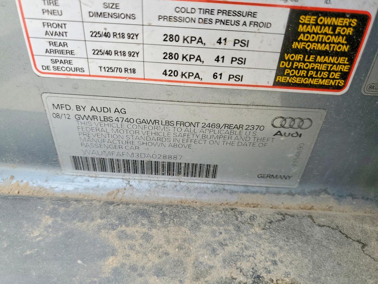 2013 Audi A3 Premium Plus Silver vin: WAUMFAFM3DA028887