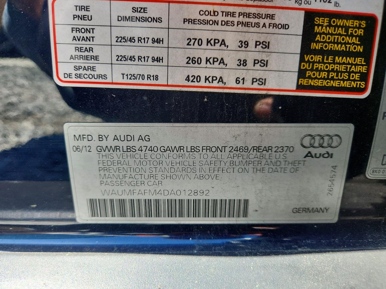 2013 Audi A3 Premium Plus Blue vin: WAUMFAFM4DA012892