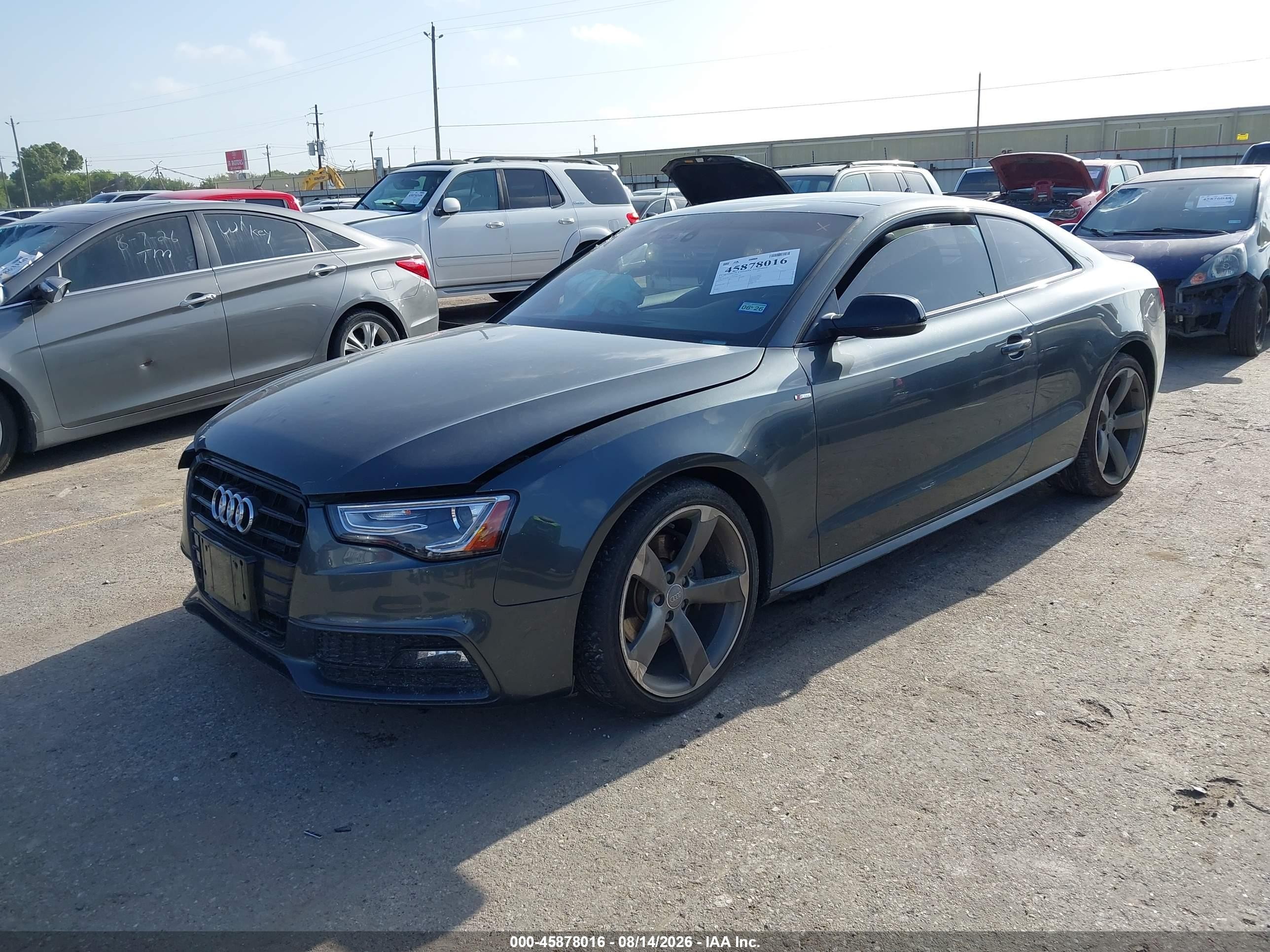 2015 Audi A5 2.0t Premium Серый vin: WAUMFAFR2FA003705
