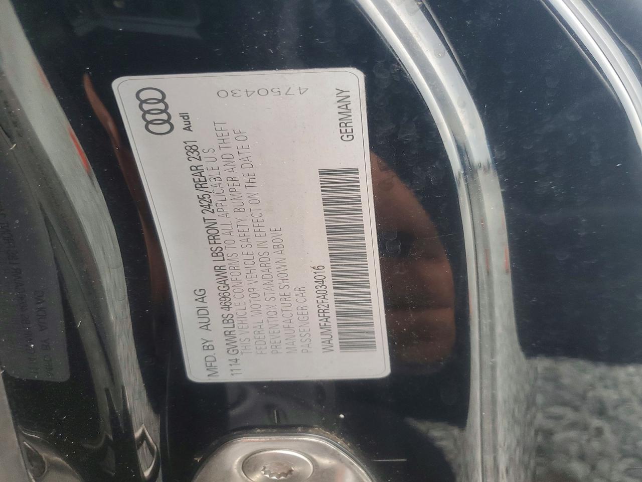2015 Audi A5 Premium Plus Черный vin: WAUMFAFR2FA034016