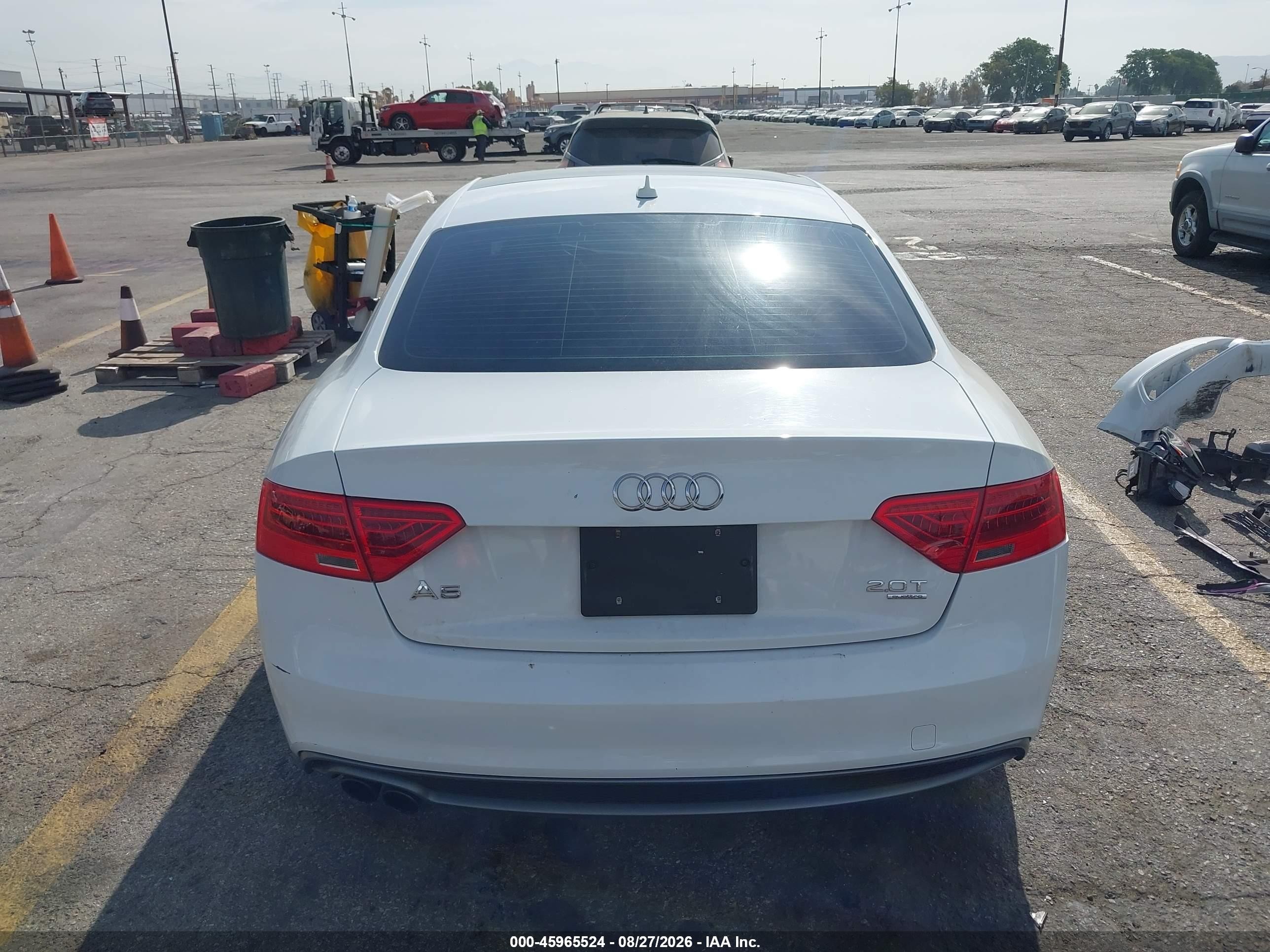 2015 Audi A5 2.0t Premium White vin: WAUMFAFR6FA023679