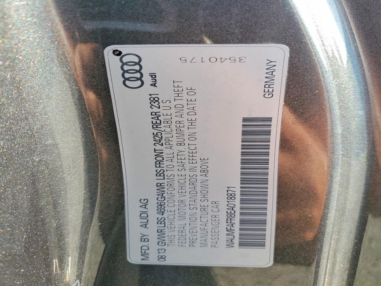 2014 Audi A5 Premium Plus Gray vin: WAUMFAFR8EA018871