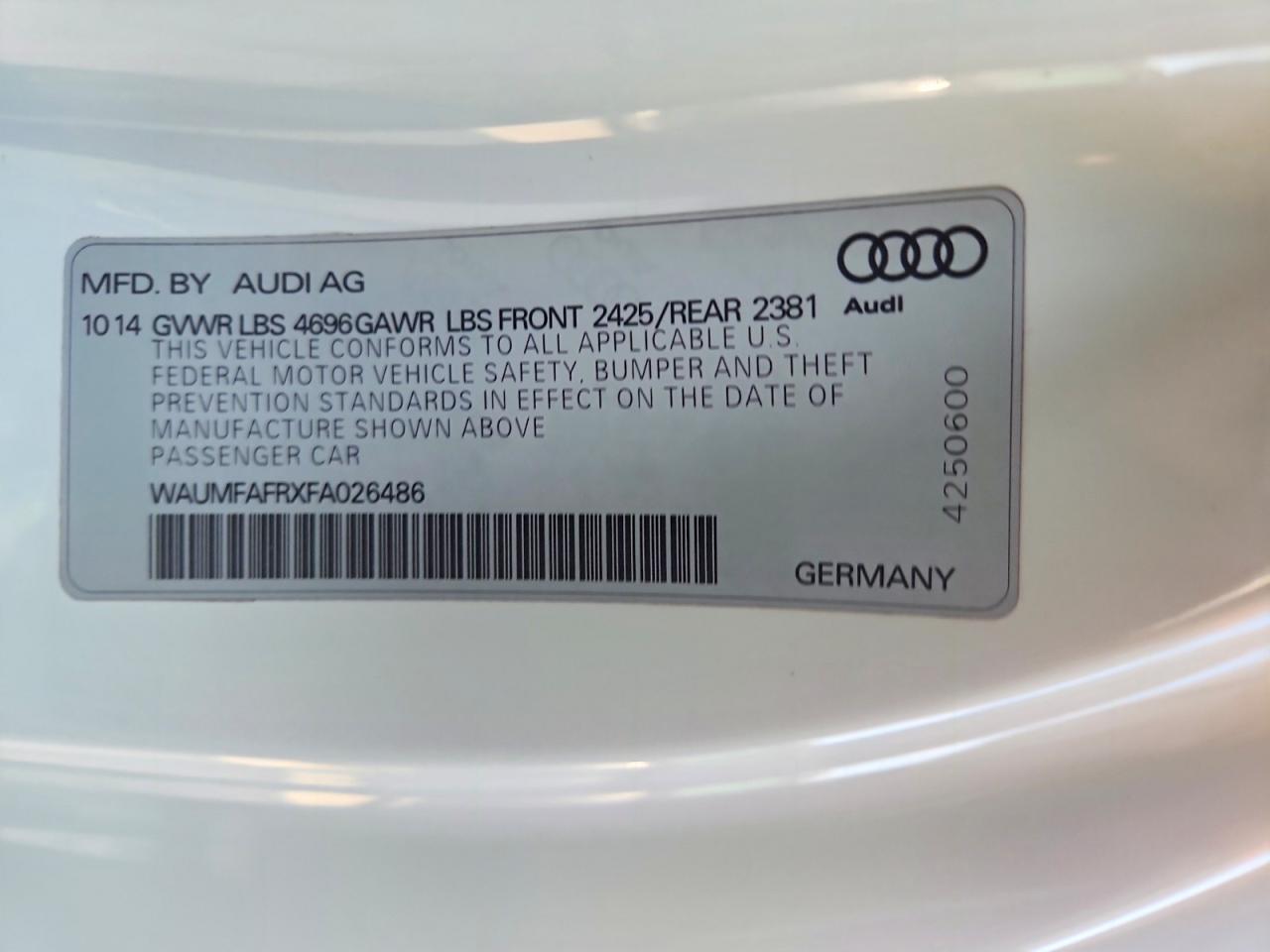 2015 Audi A5 Premium Plus White vin: WAUMFAFRXFA026486