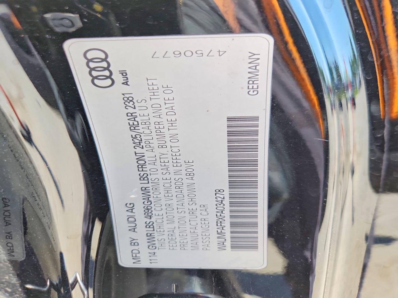 2015 Audi A5 Premium Plus Black vin: WAUMFAFRXFA034278