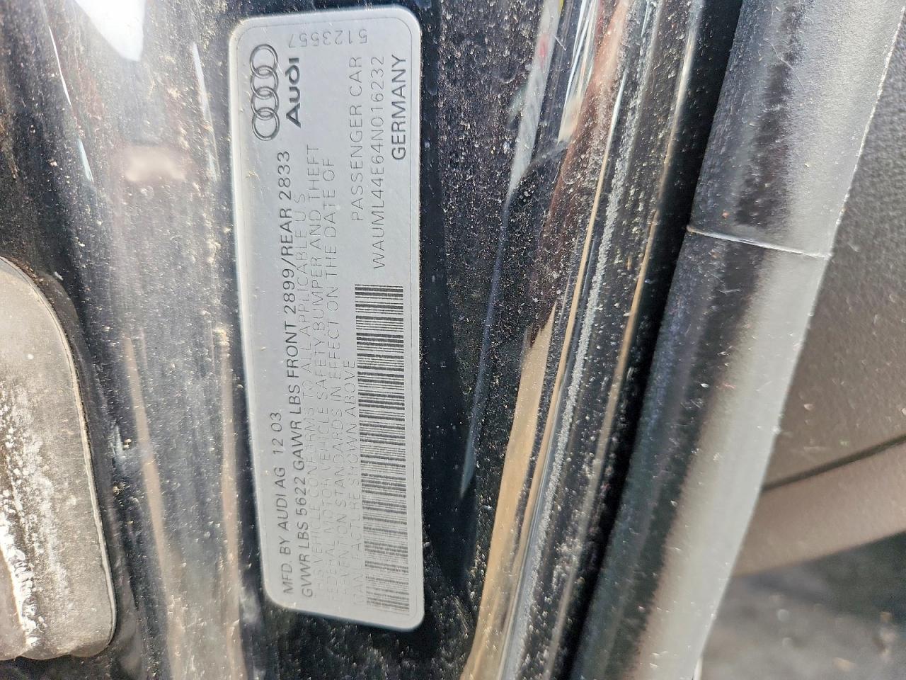 2004 Audi A8 L Quattro Black vin: WAUML44E64N016232