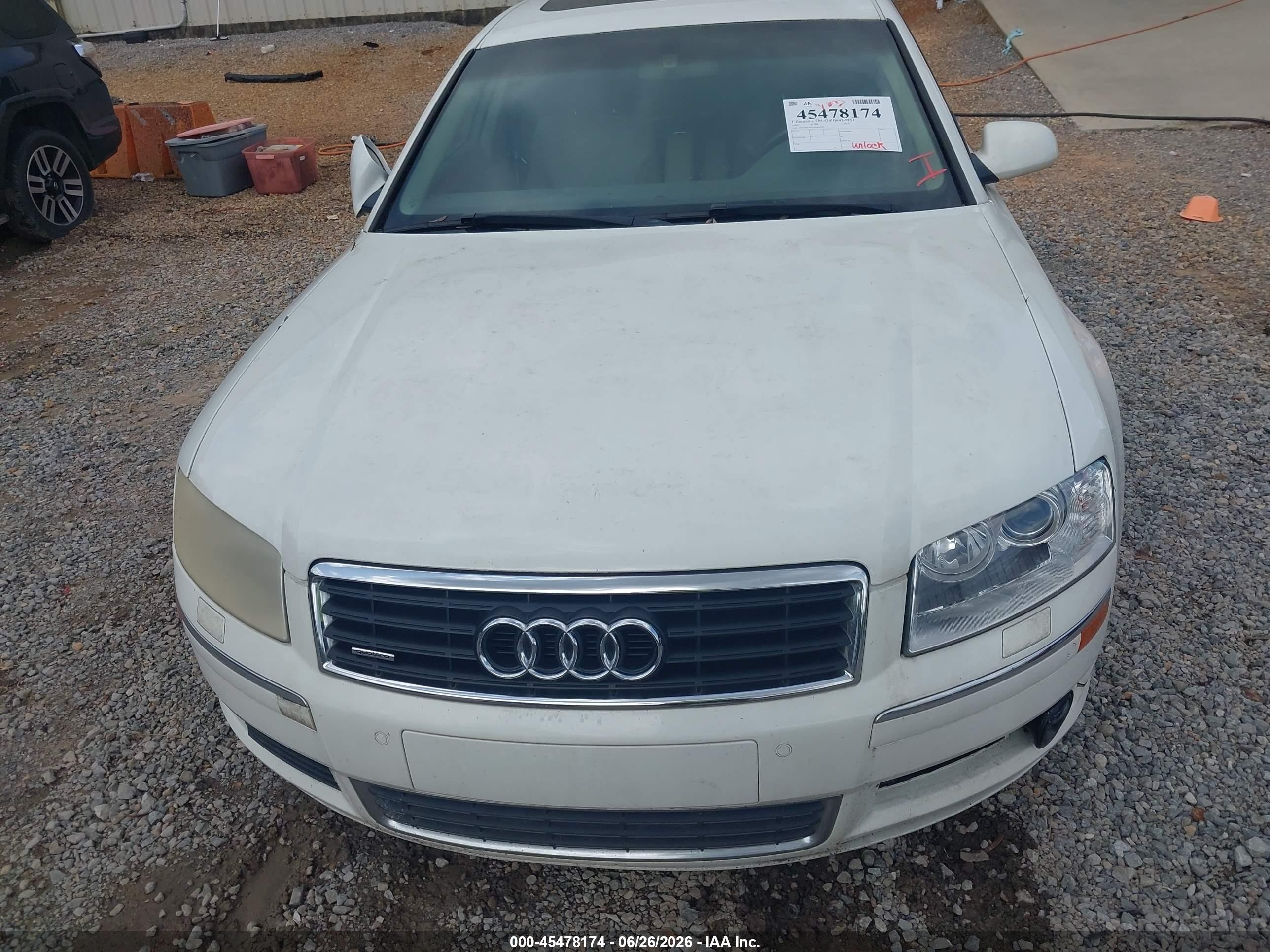 2005 Audi A8 L 4.2 White vin: WAUML44EX5N004229