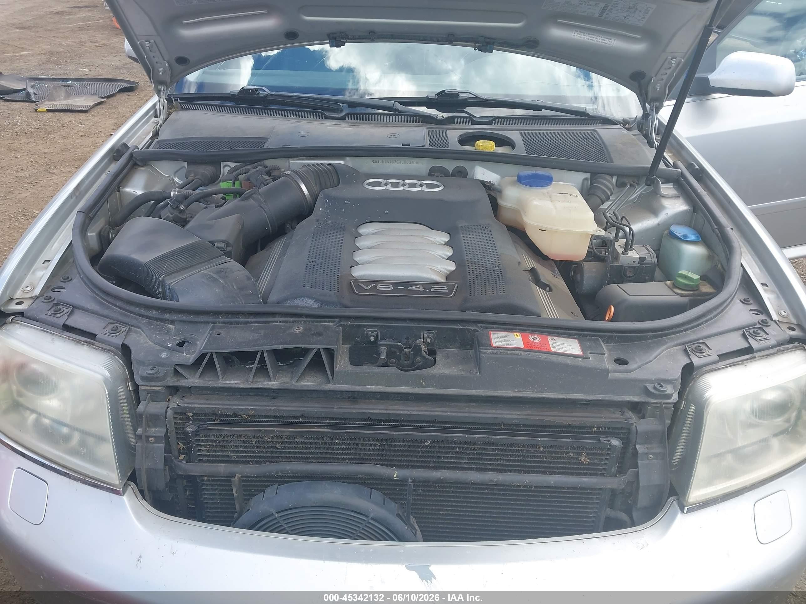 2002 Audi A6 4.2l Silver vin: WAUML54B72N095371