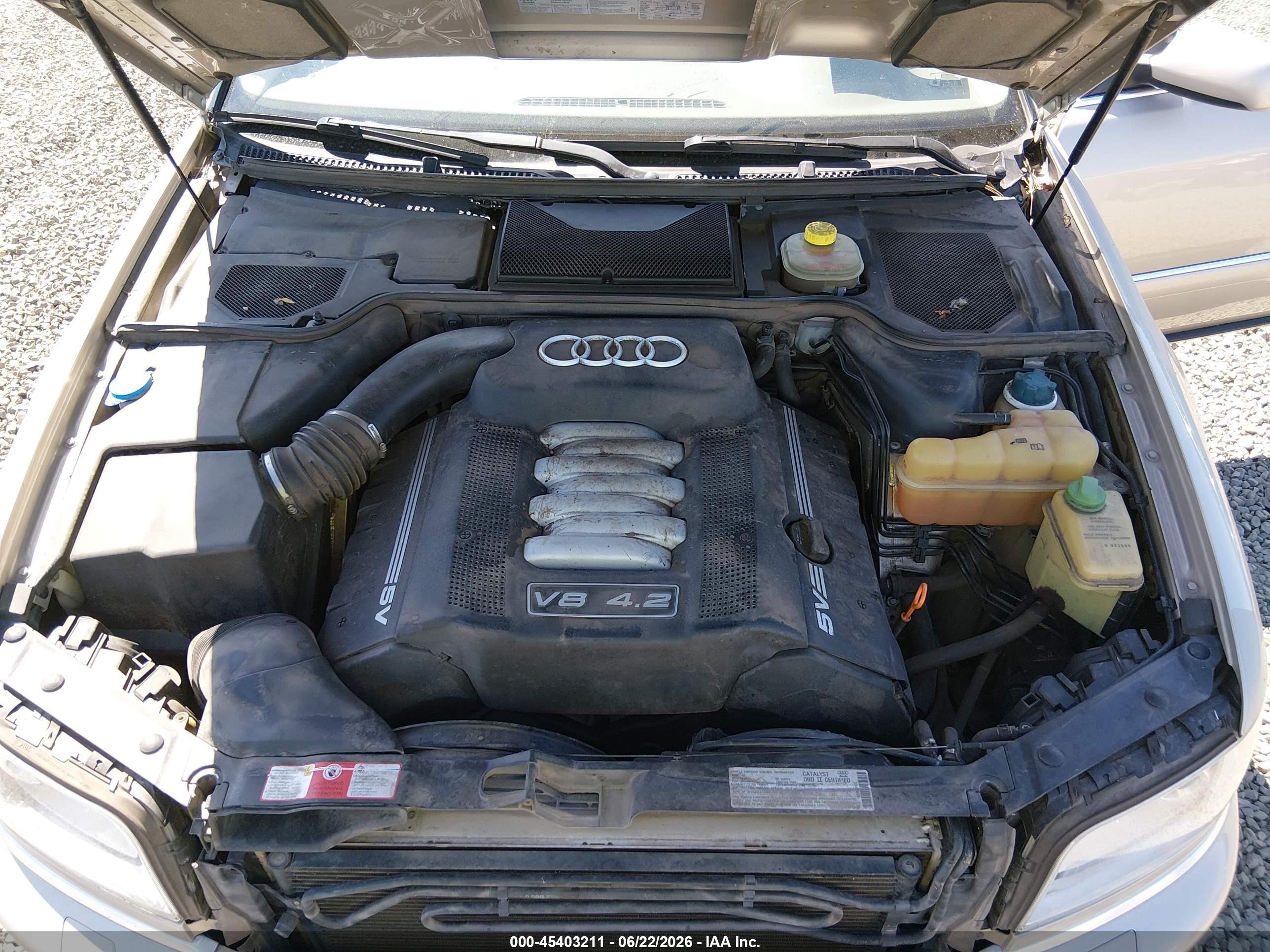 2001 Audi A8 4.2 Brown vin: WAUML54D71N002798