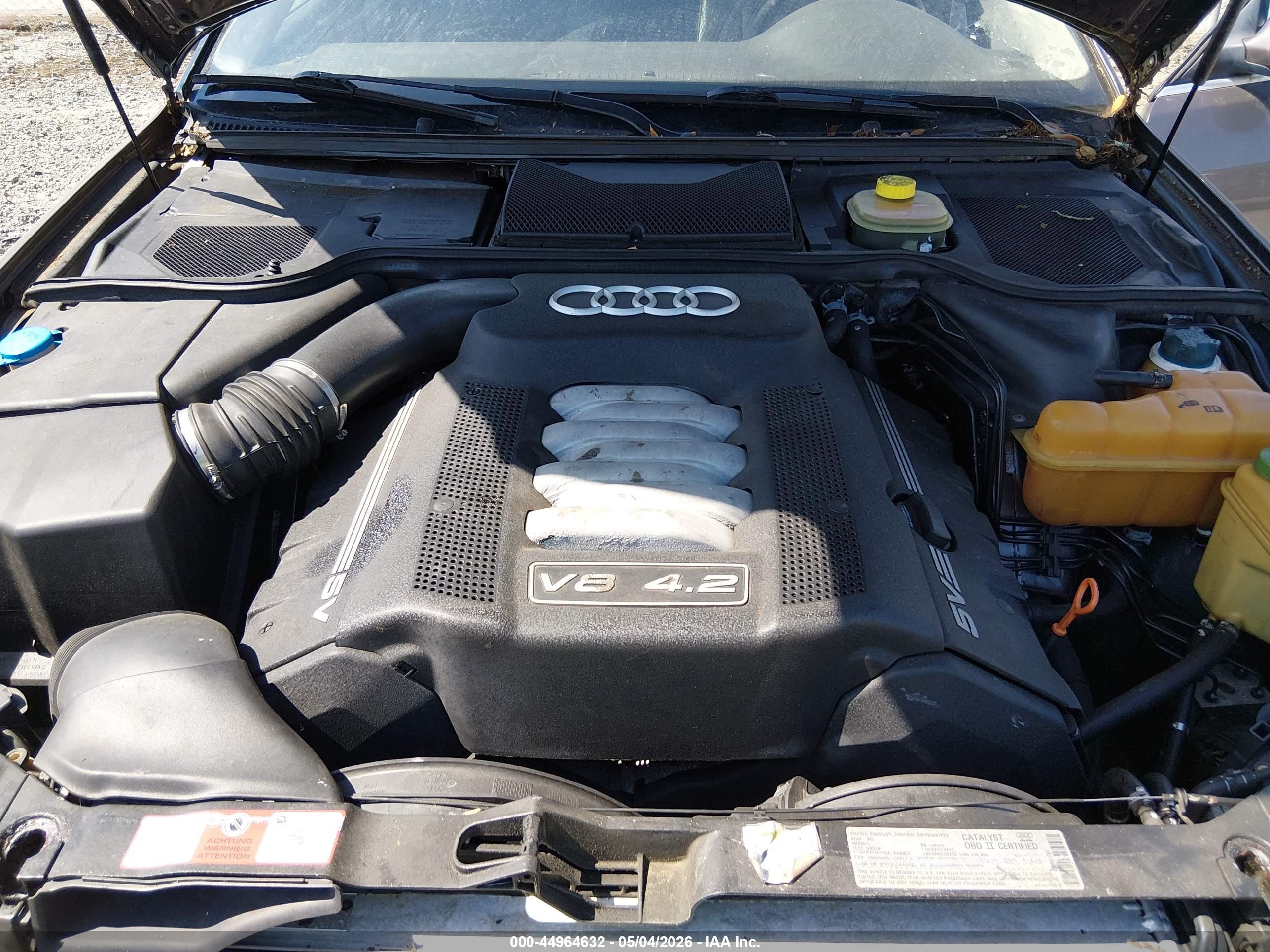 2001 Audi A8 4.2 Pewter vin: WAUML54D71N008651