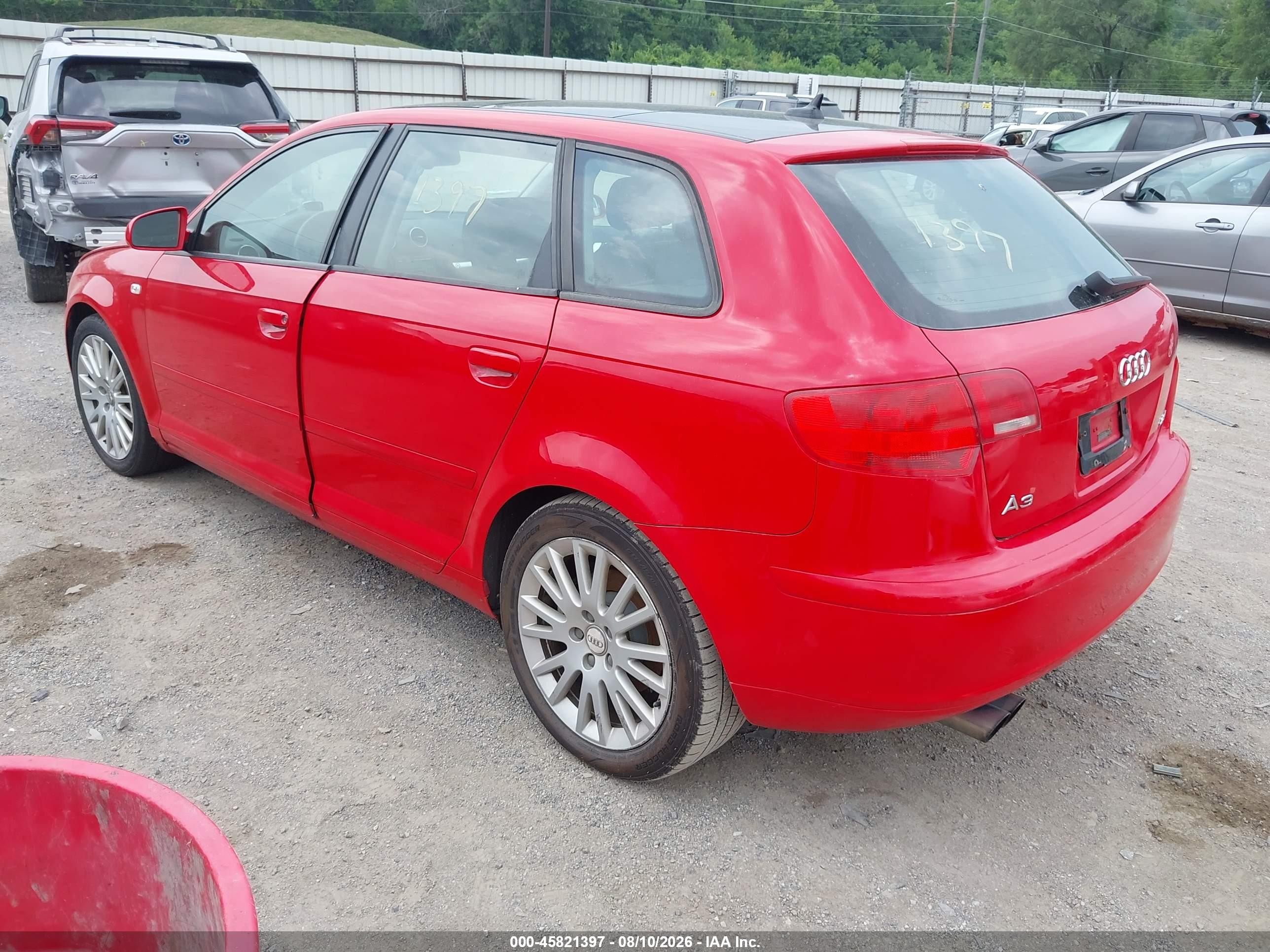 2007 Audi A3 2.0t Red vin: WAUNF78P47A012944