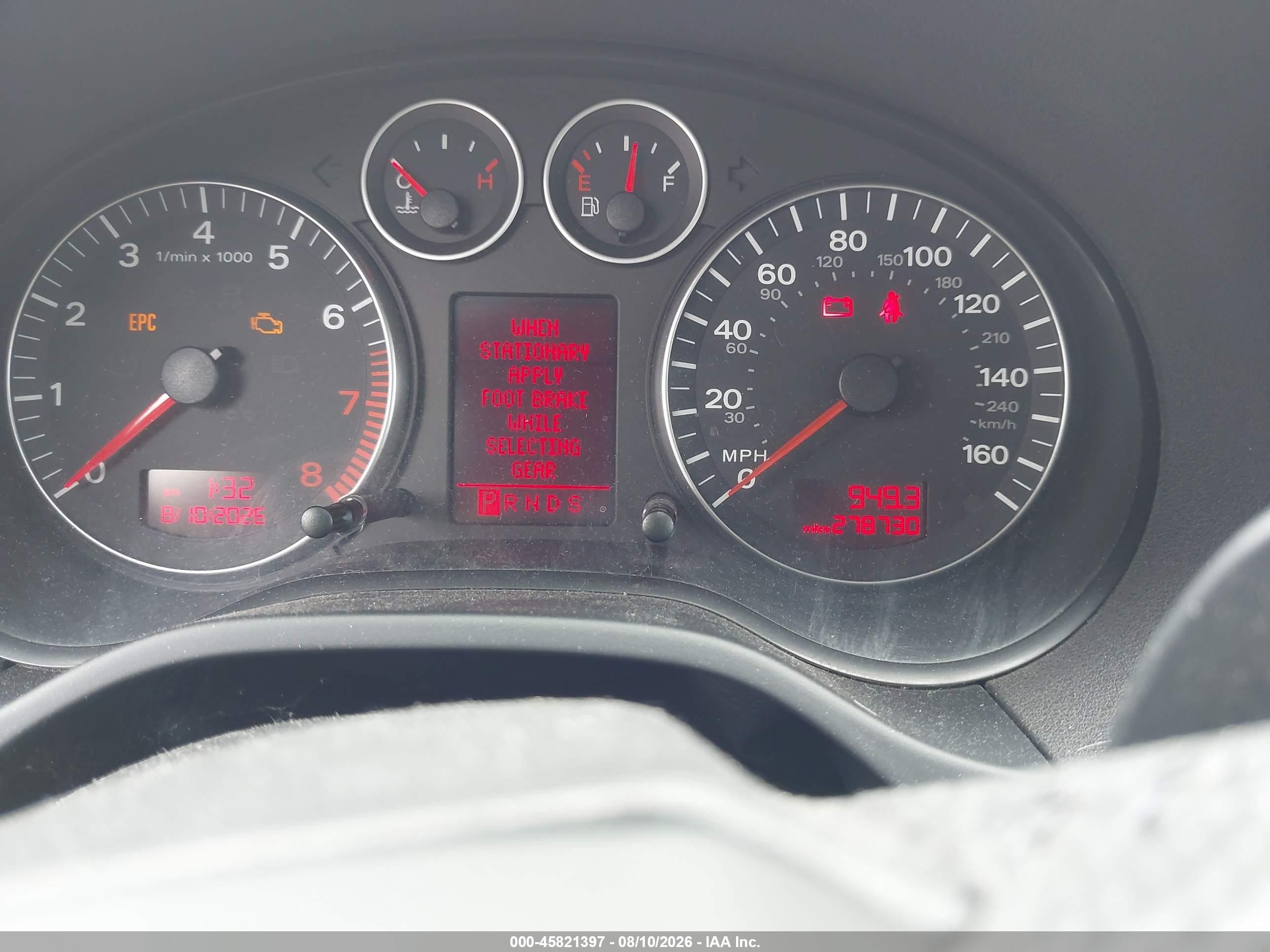2007 Audi A3 2.0t Red vin: WAUNF78P47A012944