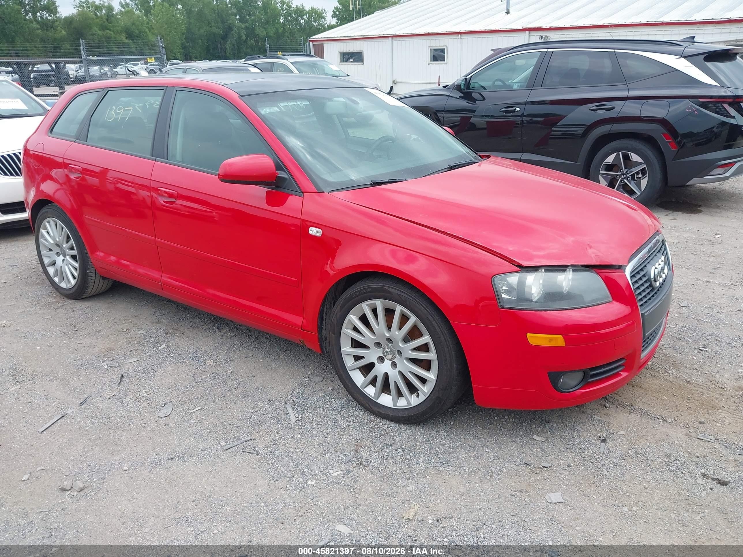 2007 Audi A3 2.0t Red vin: WAUNF78P47A012944