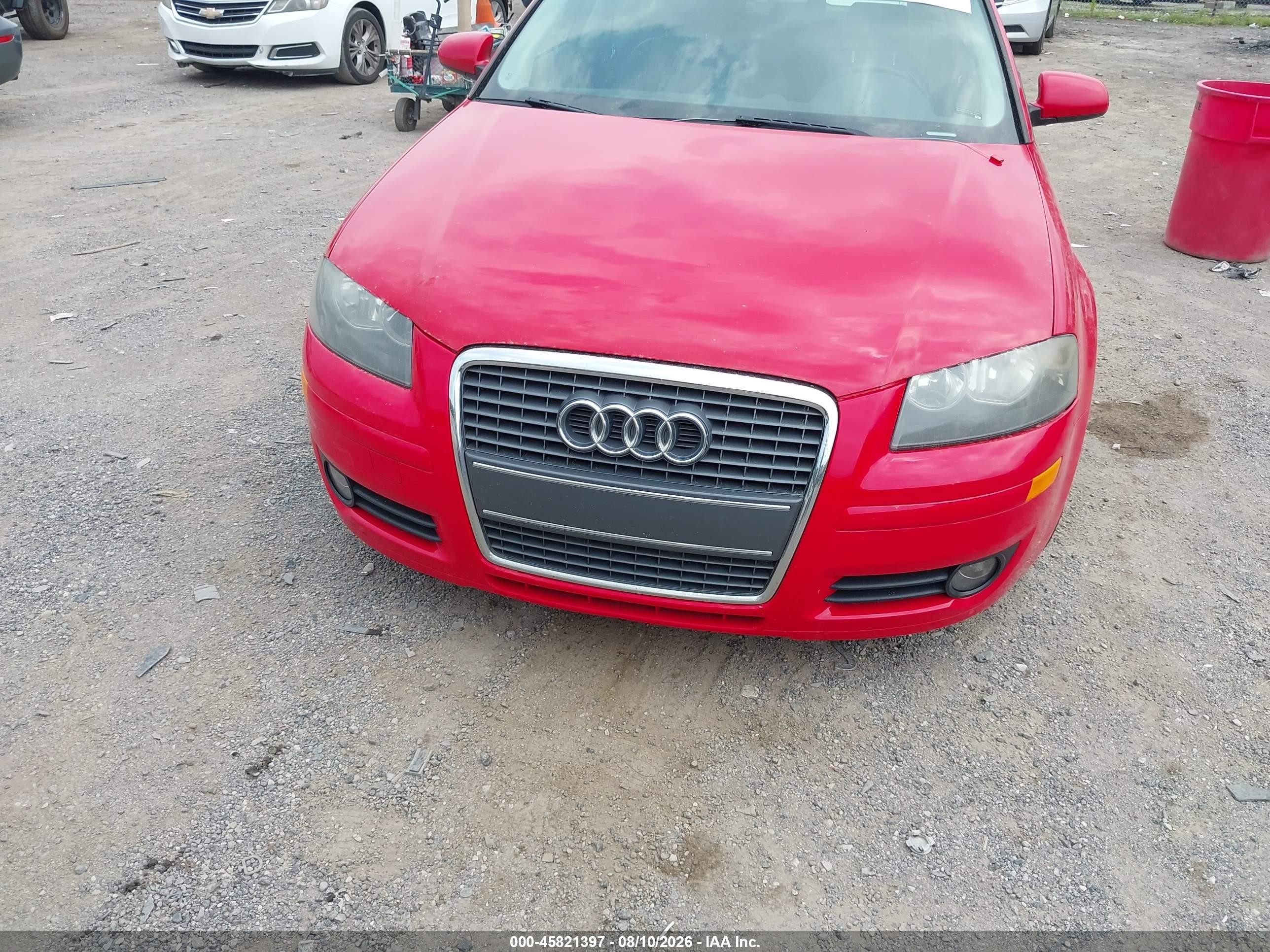 2007 Audi A3 2.0t Red vin: WAUNF78P47A012944
