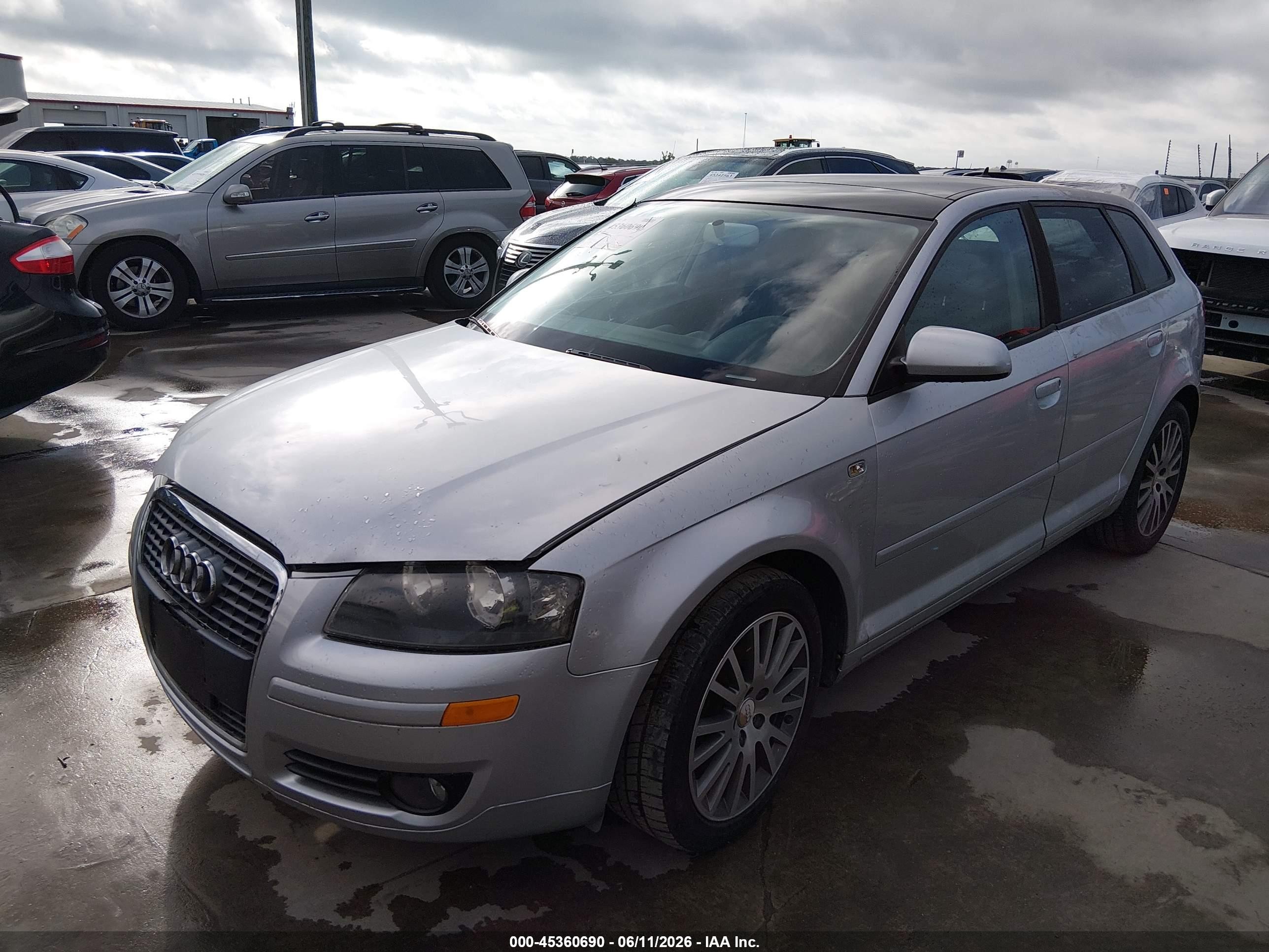 2008 Audi A3 2.0t Silver vin: WAUNF78P58A153619