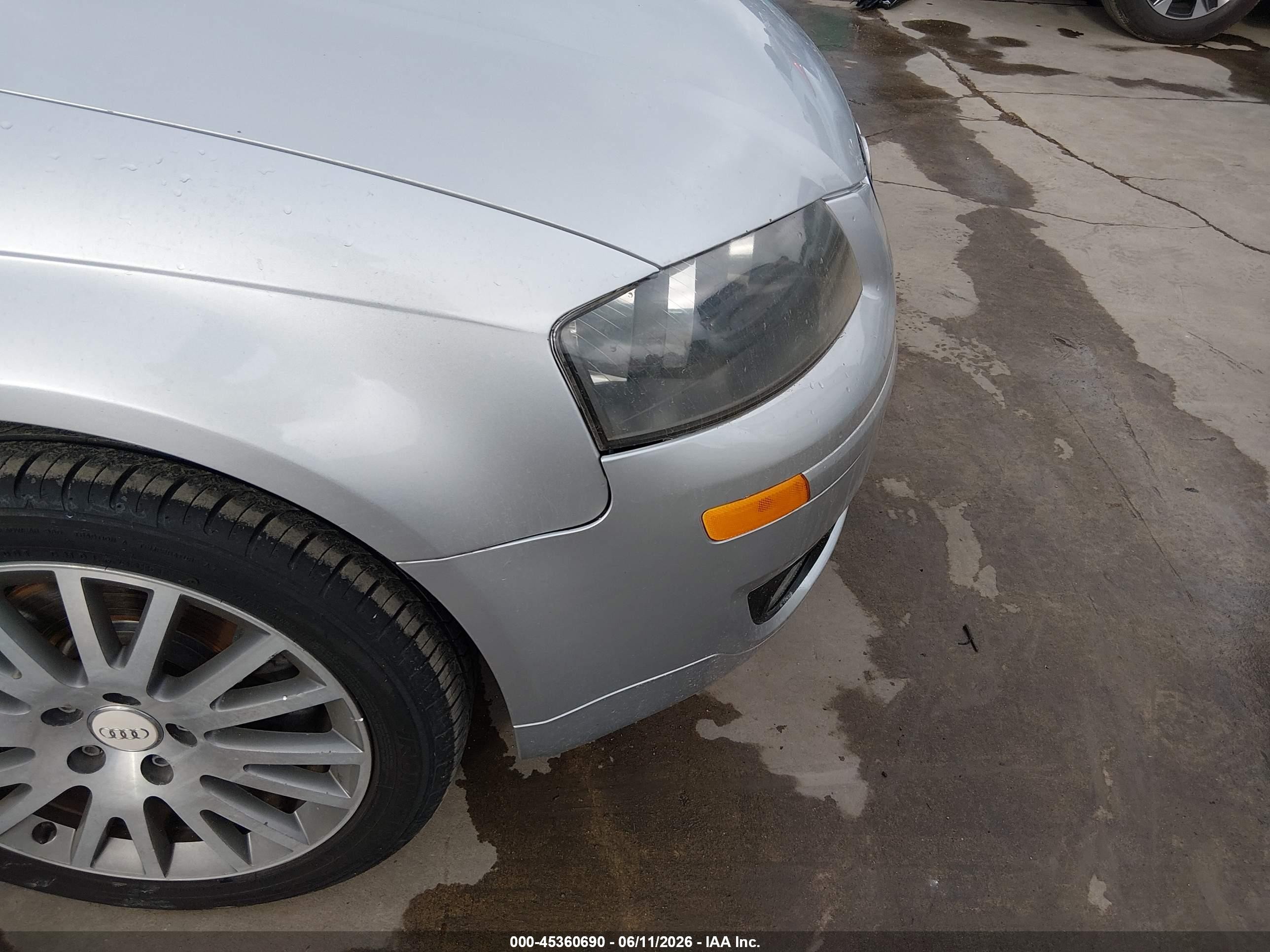 2008 Audi A3 2.0t Silver vin: WAUNF78P58A153619