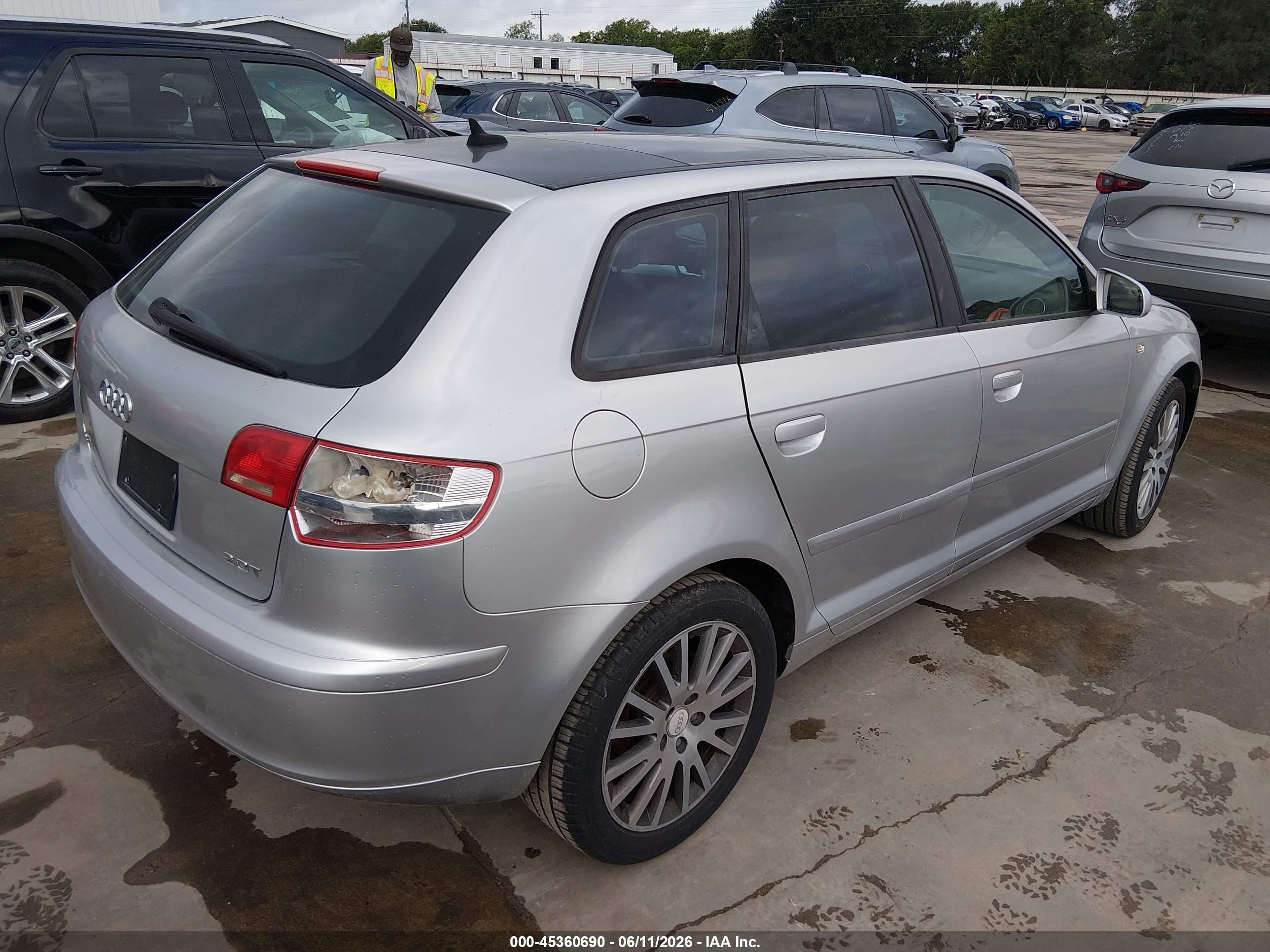 2008 Audi A3 2.0t Silver vin: WAUNF78P58A153619