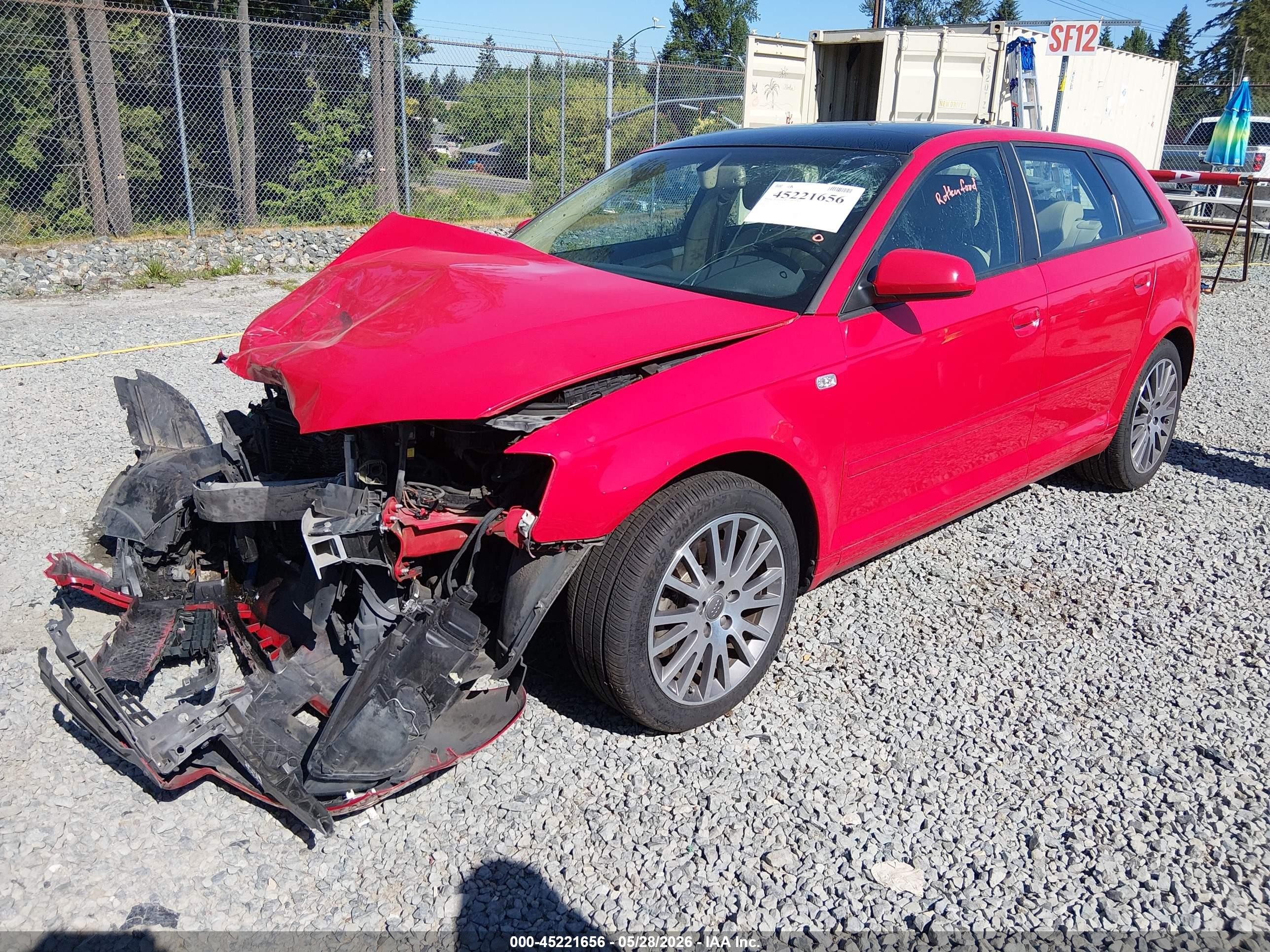 2008 Audi A3 2.0t Red vin: WAUNF78P68A142497