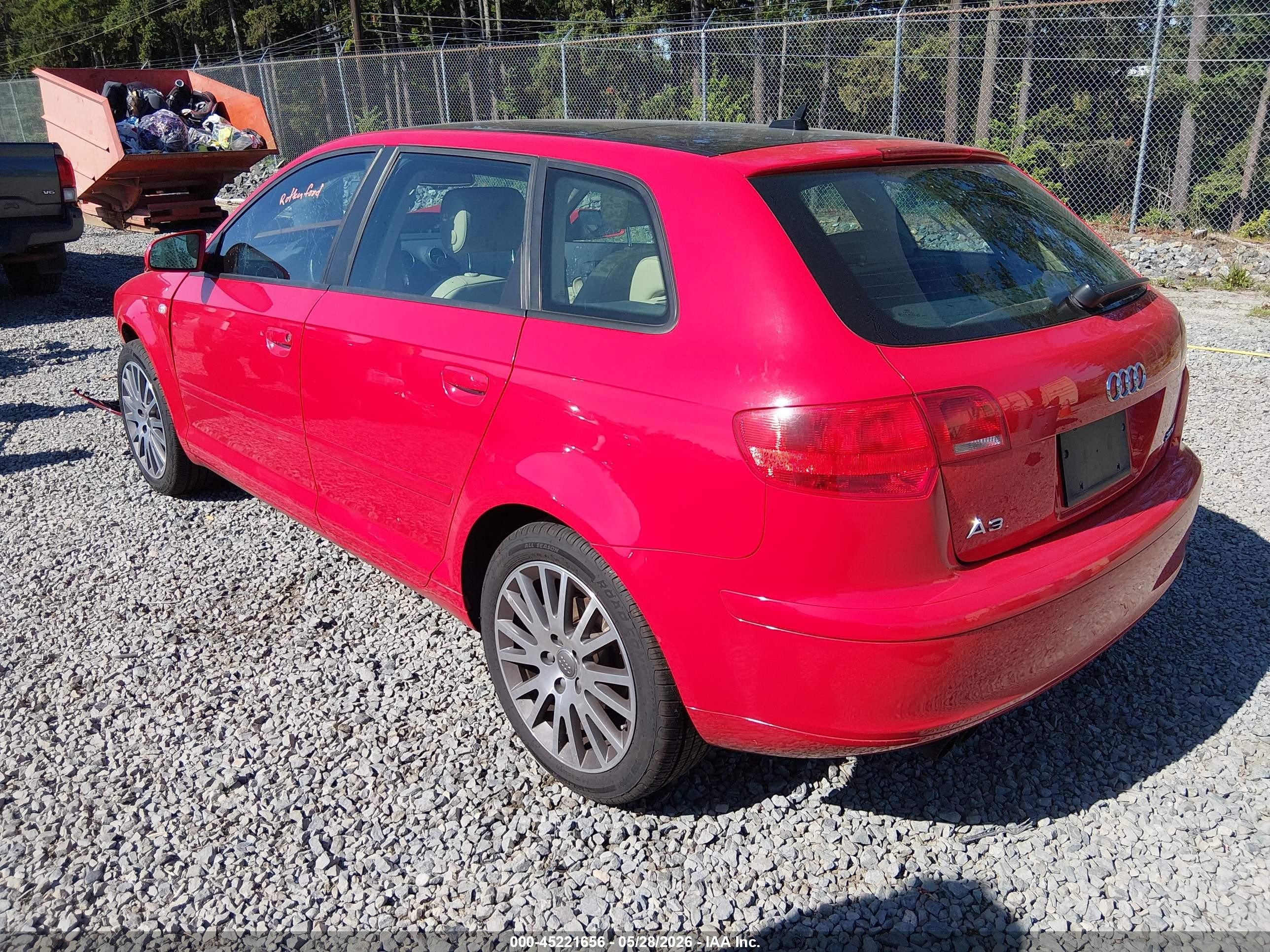 2008 Audi A3 2.0t Red vin: WAUNF78P68A142497