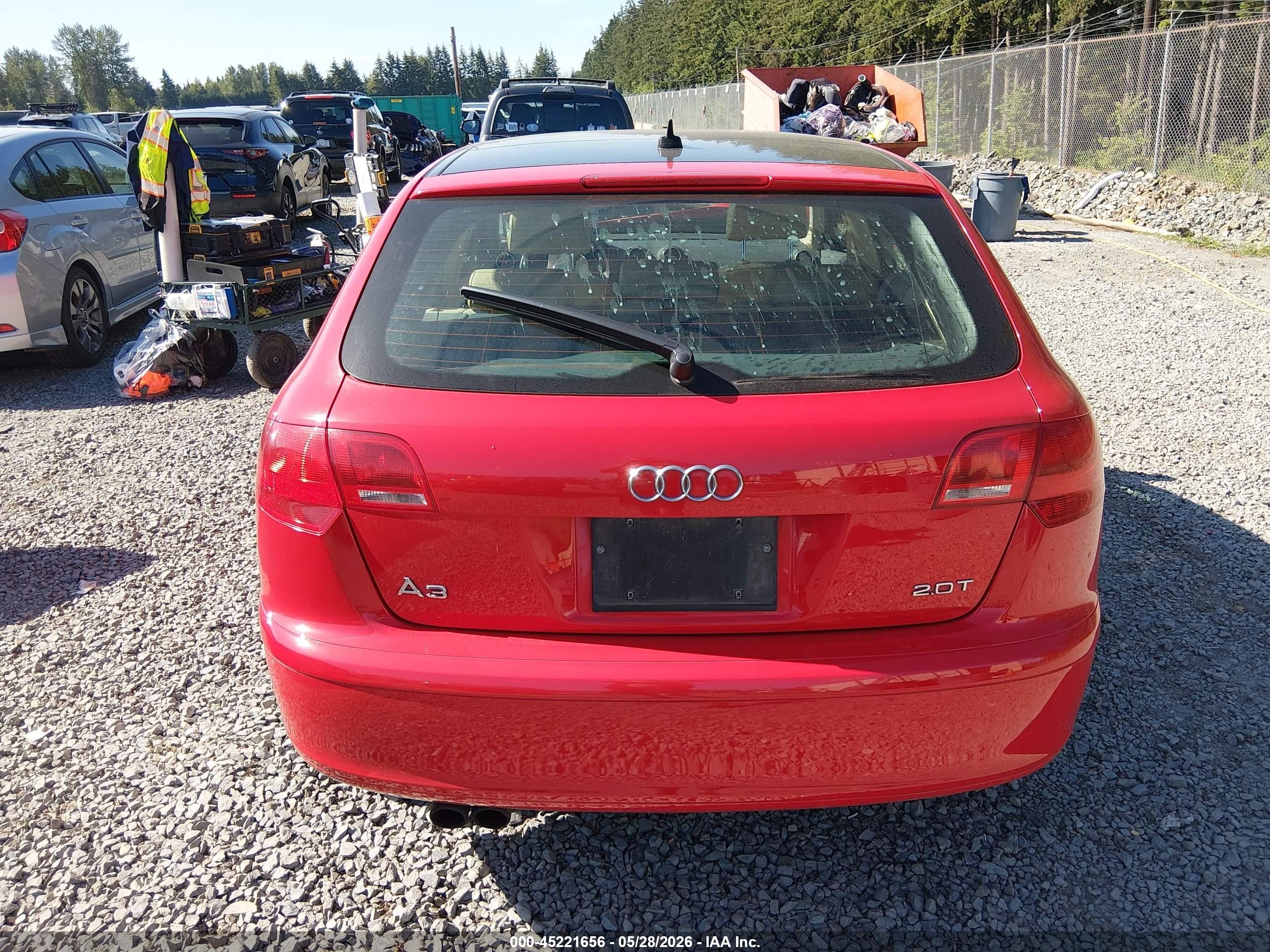 2008 Audi A3 2.0t Red vin: WAUNF78P68A142497