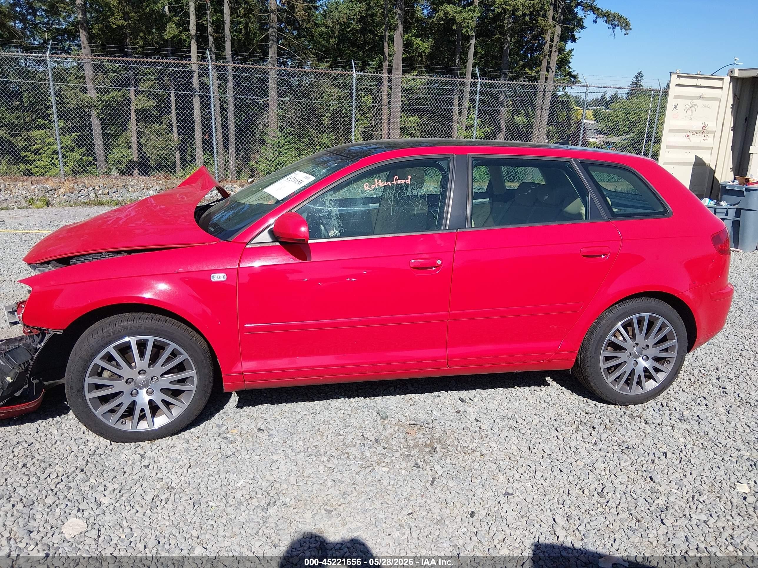 2008 Audi A3 2.0t Red vin: WAUNF78P68A142497