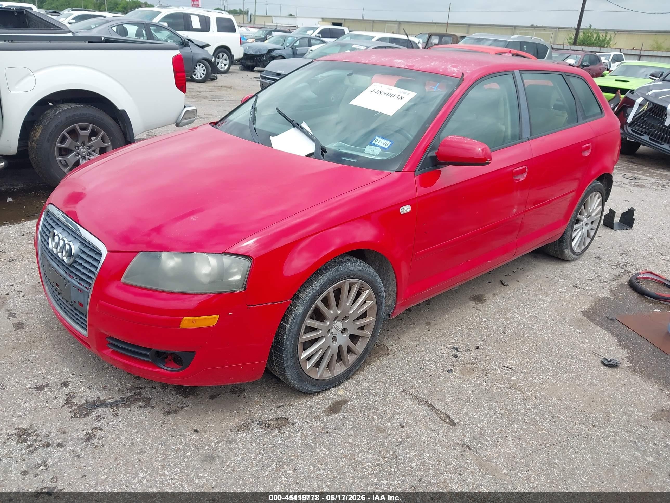 2007 Audi A3 2.0t Красный vin: WAUNF78P97A169854