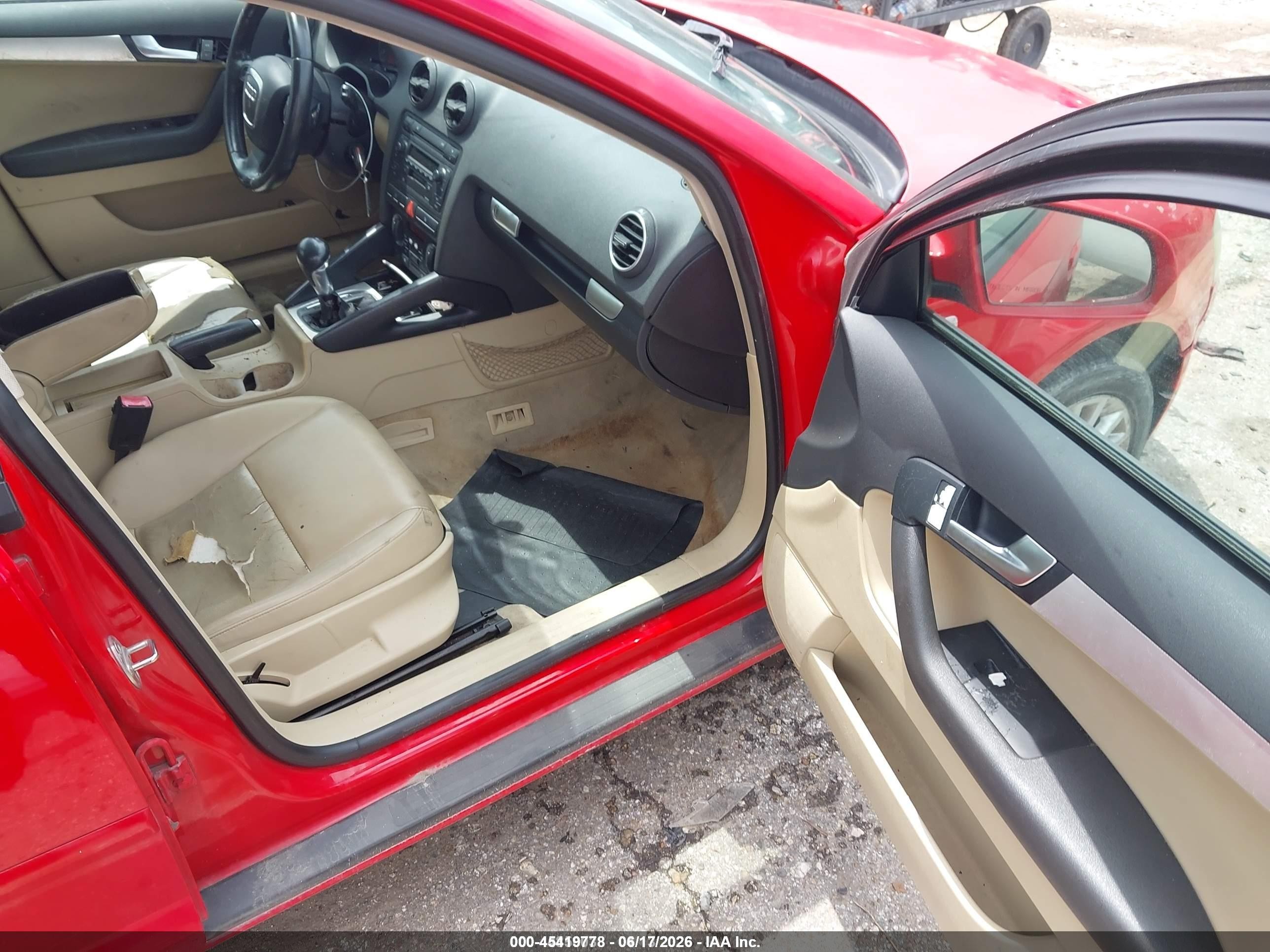 2007 Audi A3 2.0t Красный vin: WAUNF78P97A169854