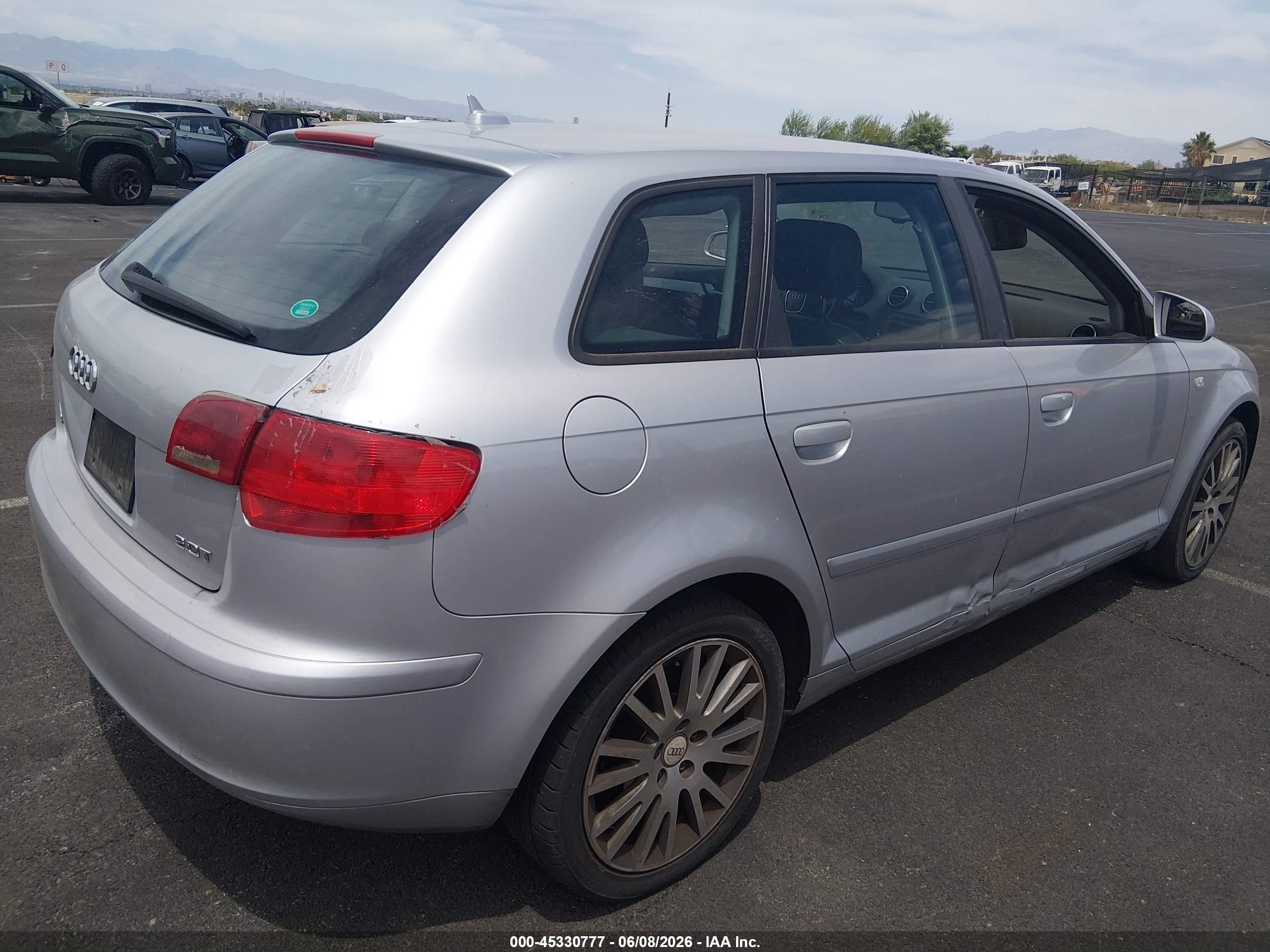 2008 Audi A3 2.0t Silver vin: WAUNF78P98A072168