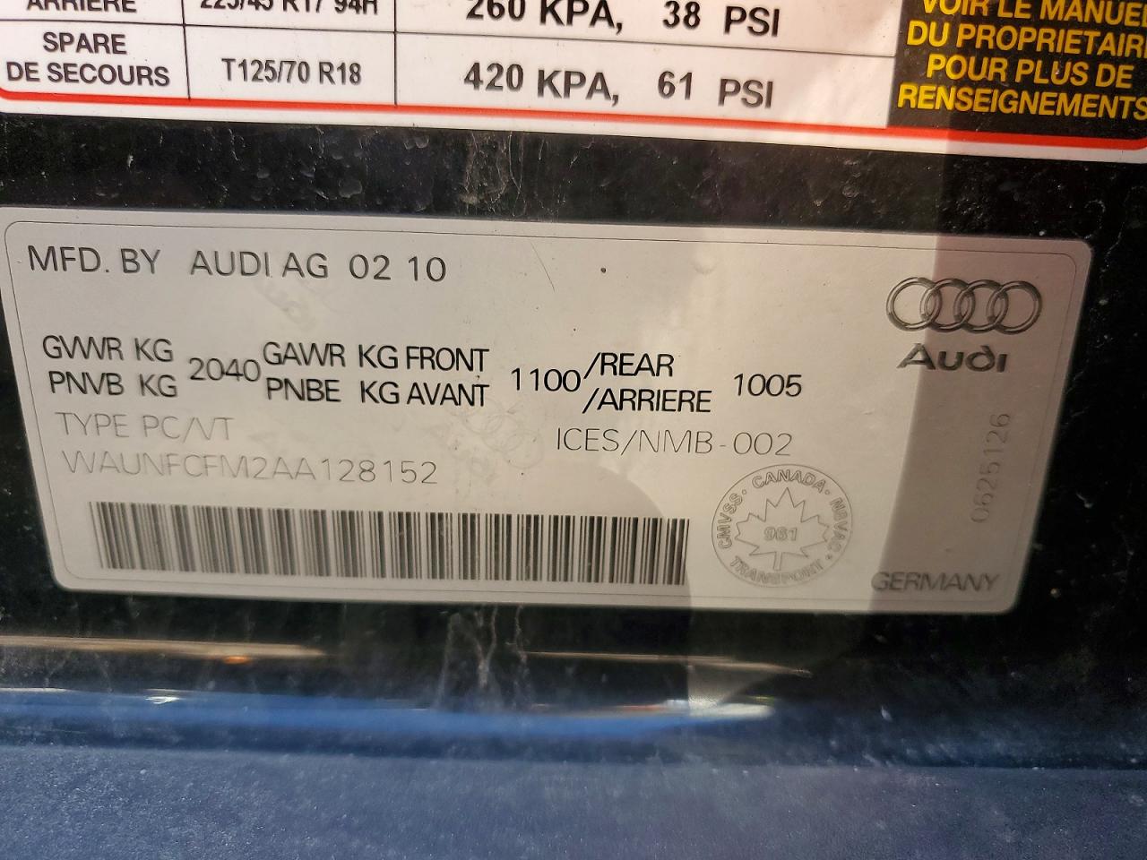 2010 Audi A3 2.0t Black vin: WAUNFCFM2AA128152