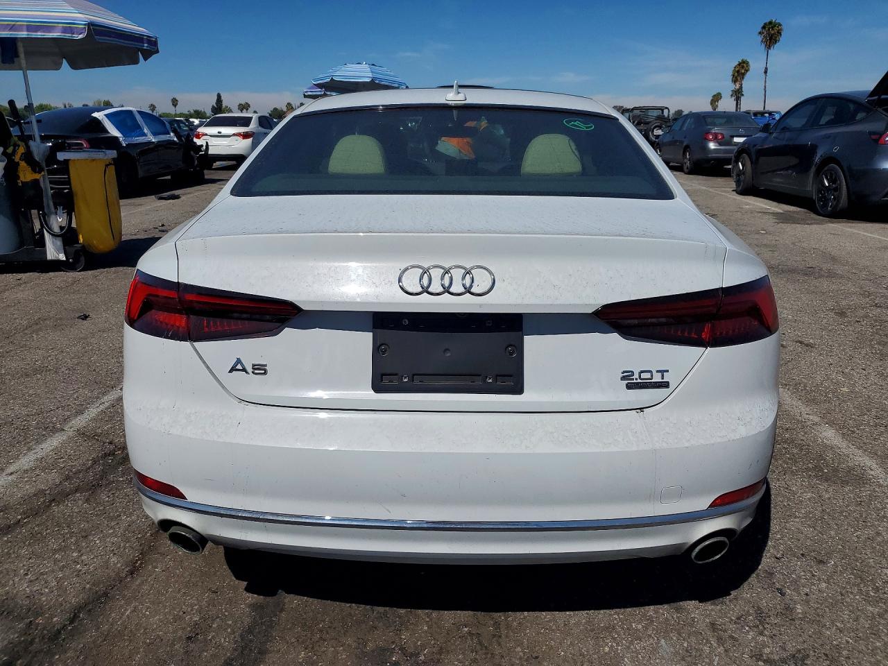 2018 Audi A5 Premium White vin: WAUNNAF55JA094918