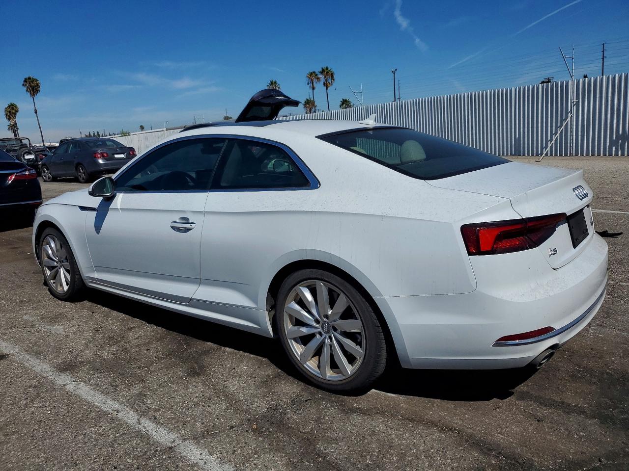 2018 Audi A5 Premium White vin: WAUNNAF55JA094918