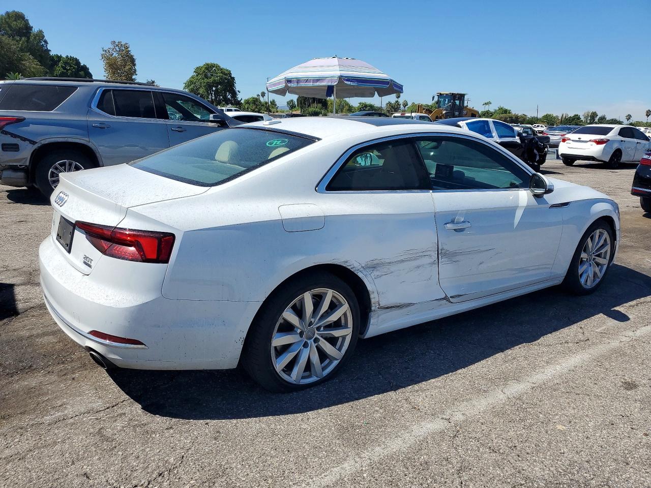 2018 Audi A5 Premium White vin: WAUNNAF55JA094918