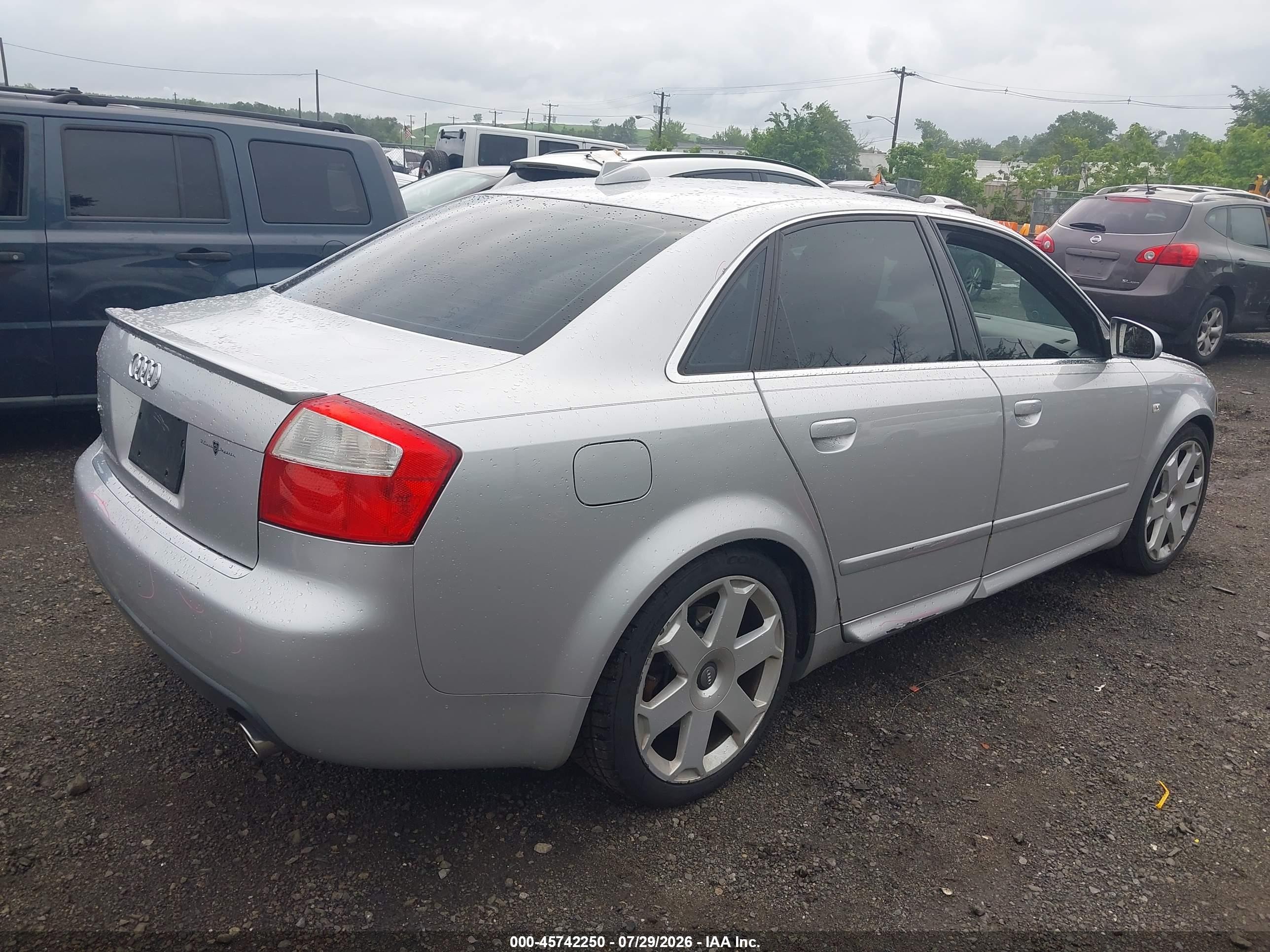 2004 Audi S4 4.2 Silver vin: WAUPL68E44A290040