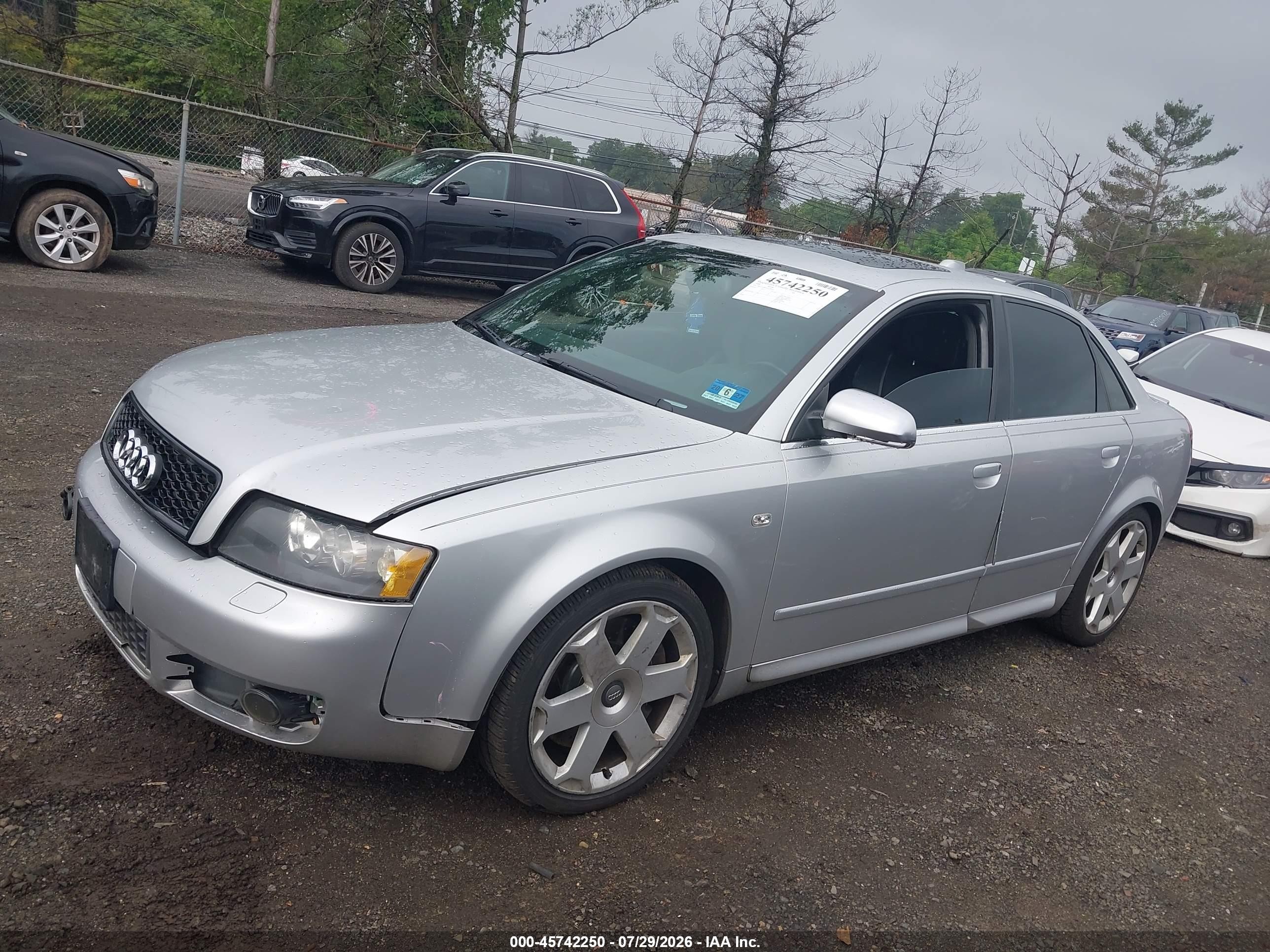 2004 Audi S4 4.2 Silver vin: WAUPL68E44A290040