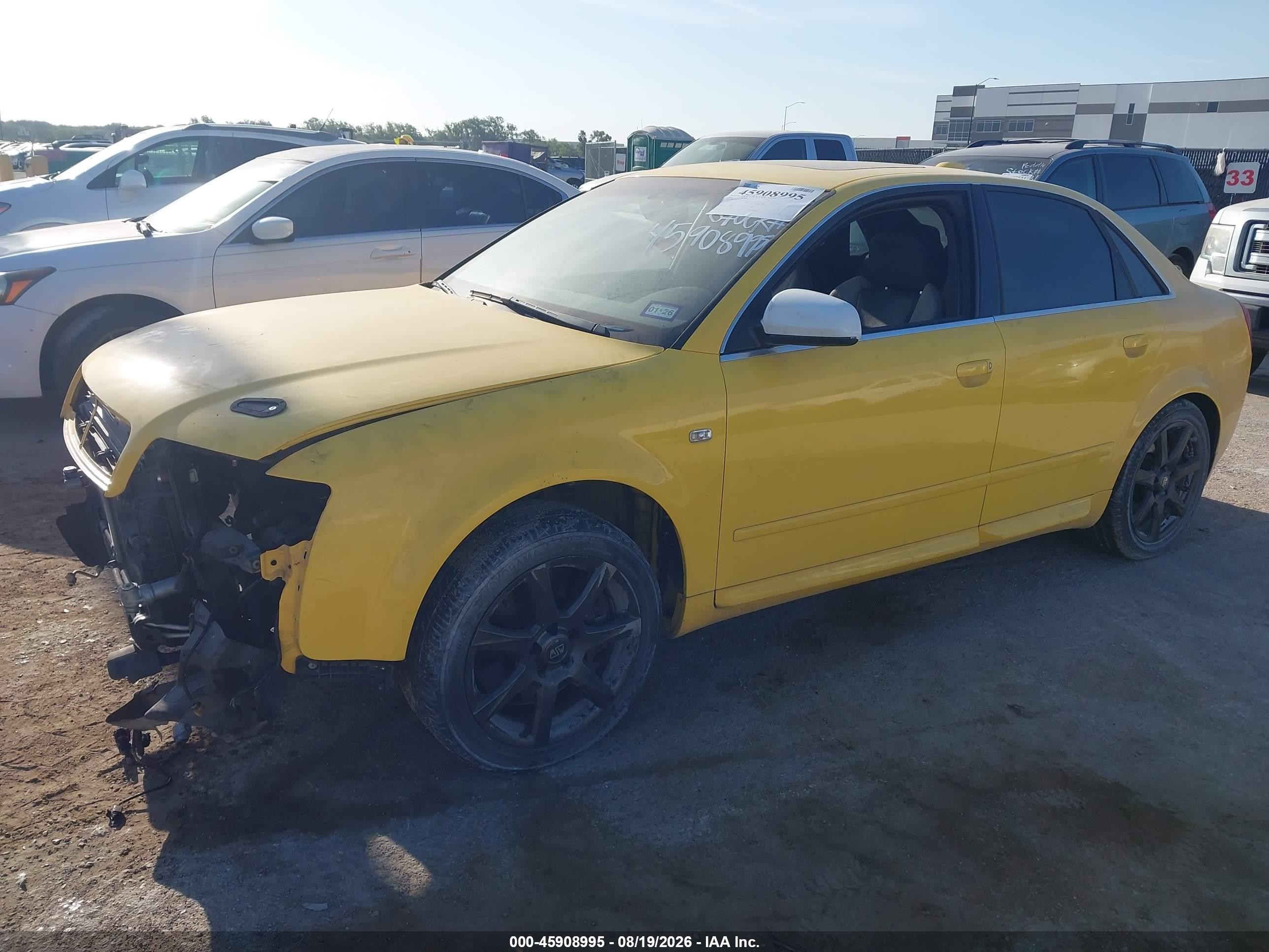 2004 Audi S4 4.2 Yellow vin: WAUPL68E74A279677