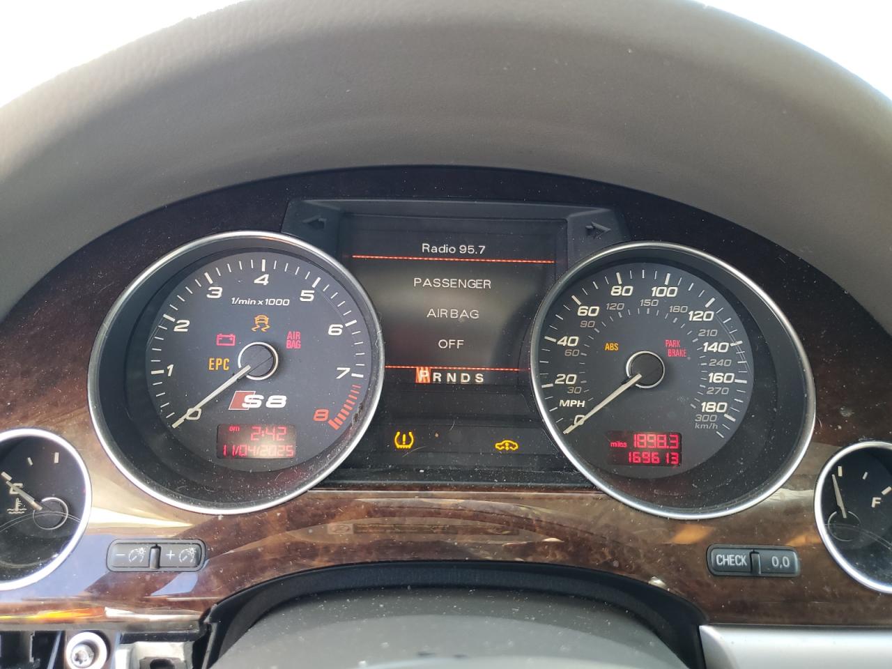 2008 Audi S8 Quattro Charcoal vin: WAUPN94E08N008816