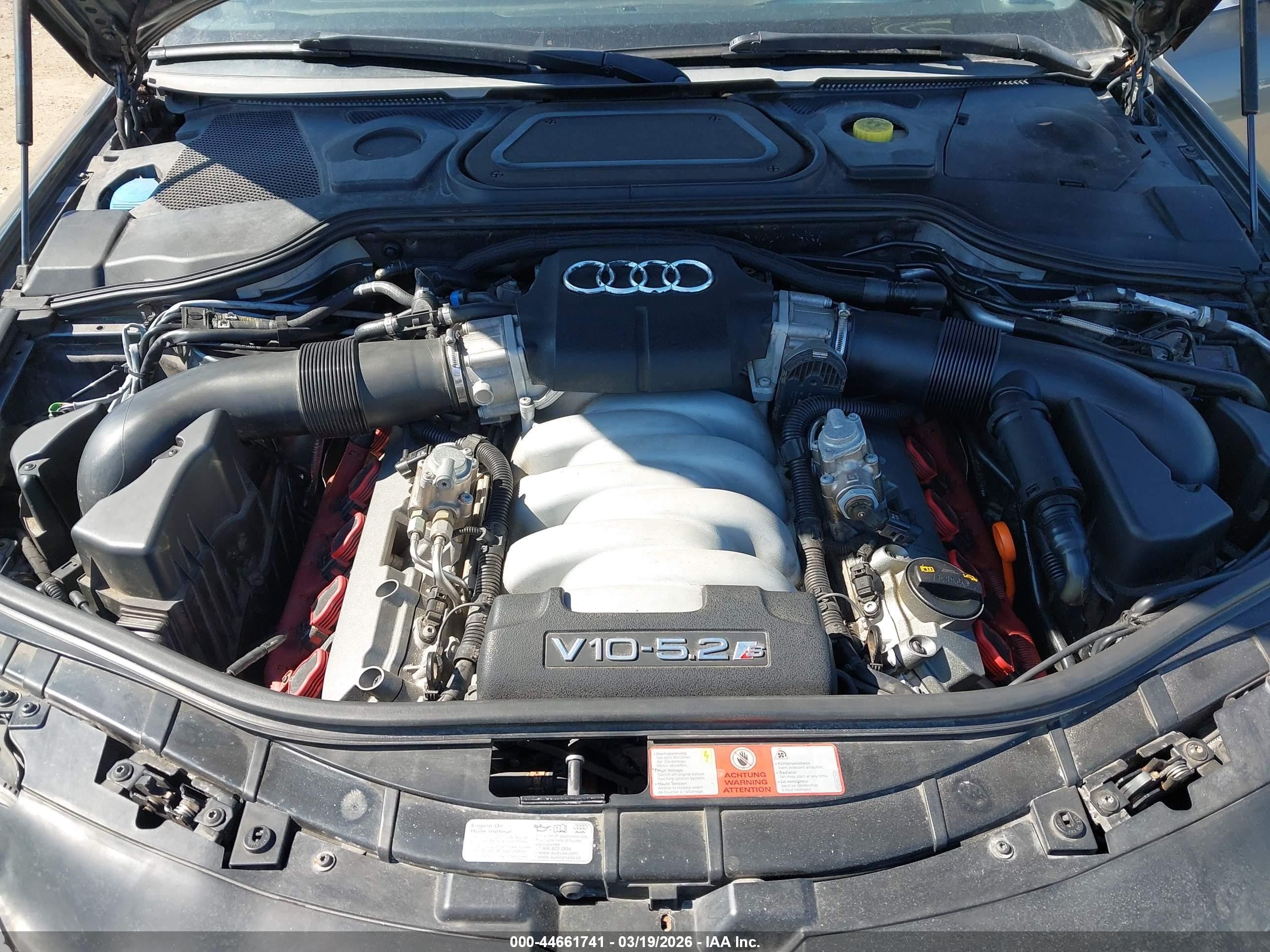 2008 Audi S8 5.2 Gray vin: WAUPN94E28N007294
