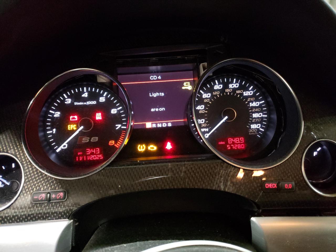 2008 Audi S8 Quattro Black vin: WAUPN94E48N003733